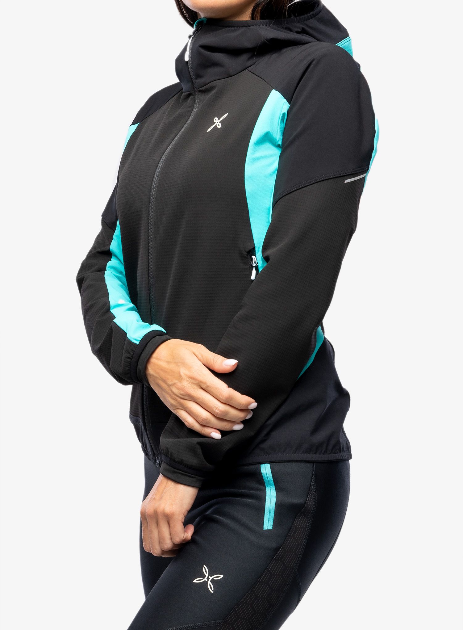 Softshellová bunda dámská Montura Premium Wind Hoody Jacket - black/light blue