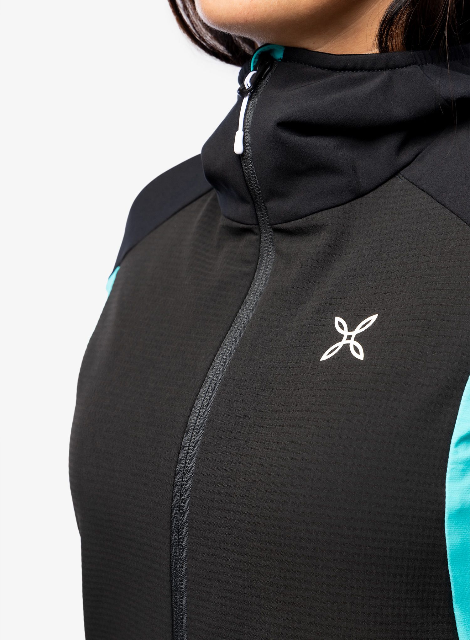 Softshellová bunda dámská Montura Premium Wind Hoody Jacket - black/light blue