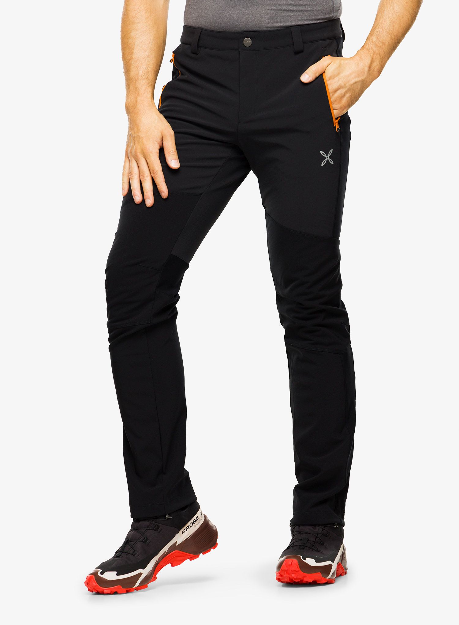 Softshell kalhoty Montura Presanella Pants - black/mandarine