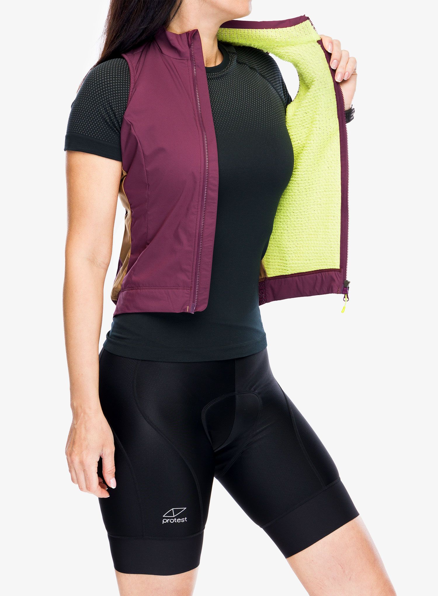 Dámská cyklistická vesta Montura Rando Cycling Alpha Vest - wine red/camel
