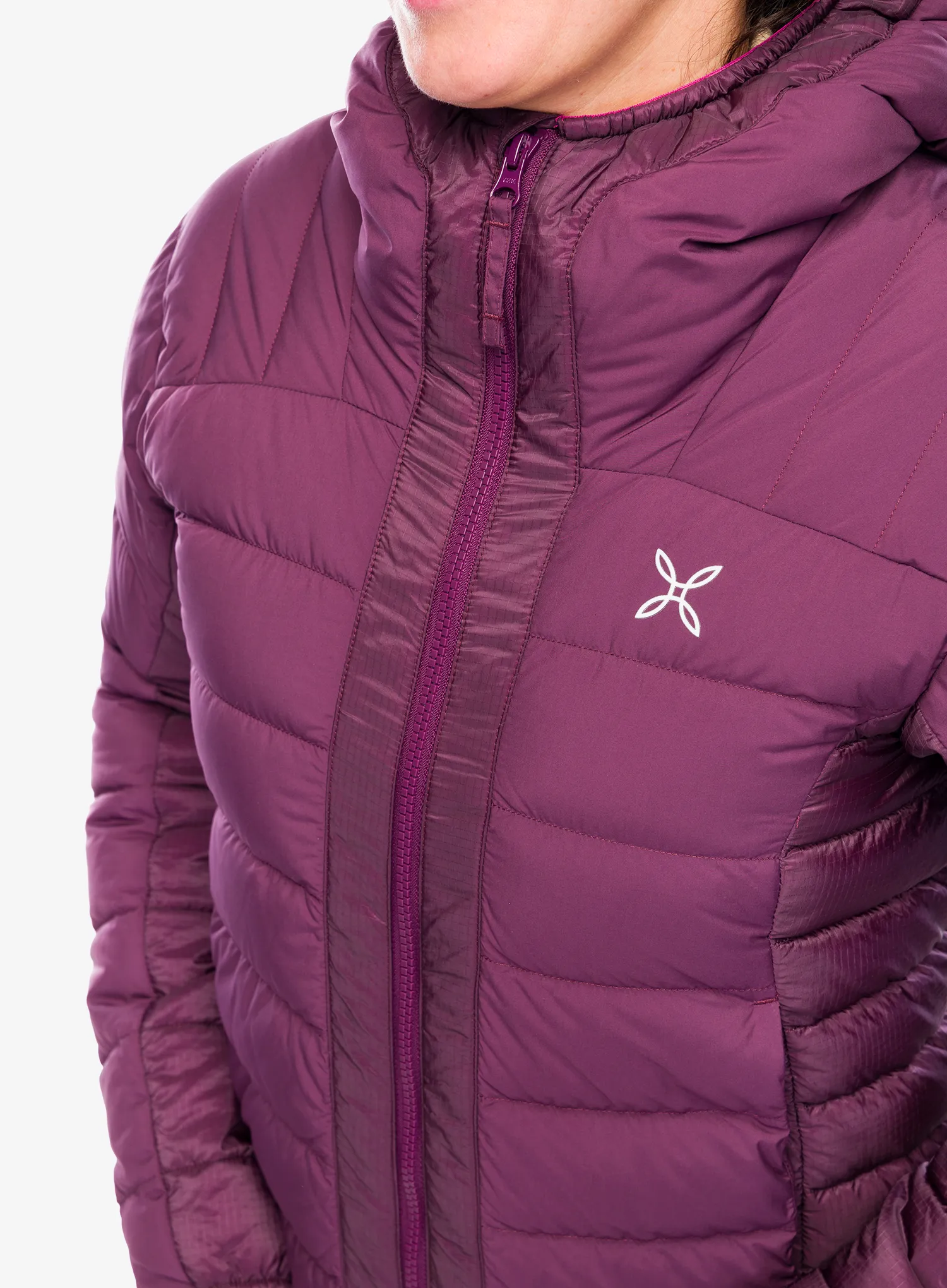 Dámská péřová bunda Montura Renon Hooded Duvet - wine red/baton rouge