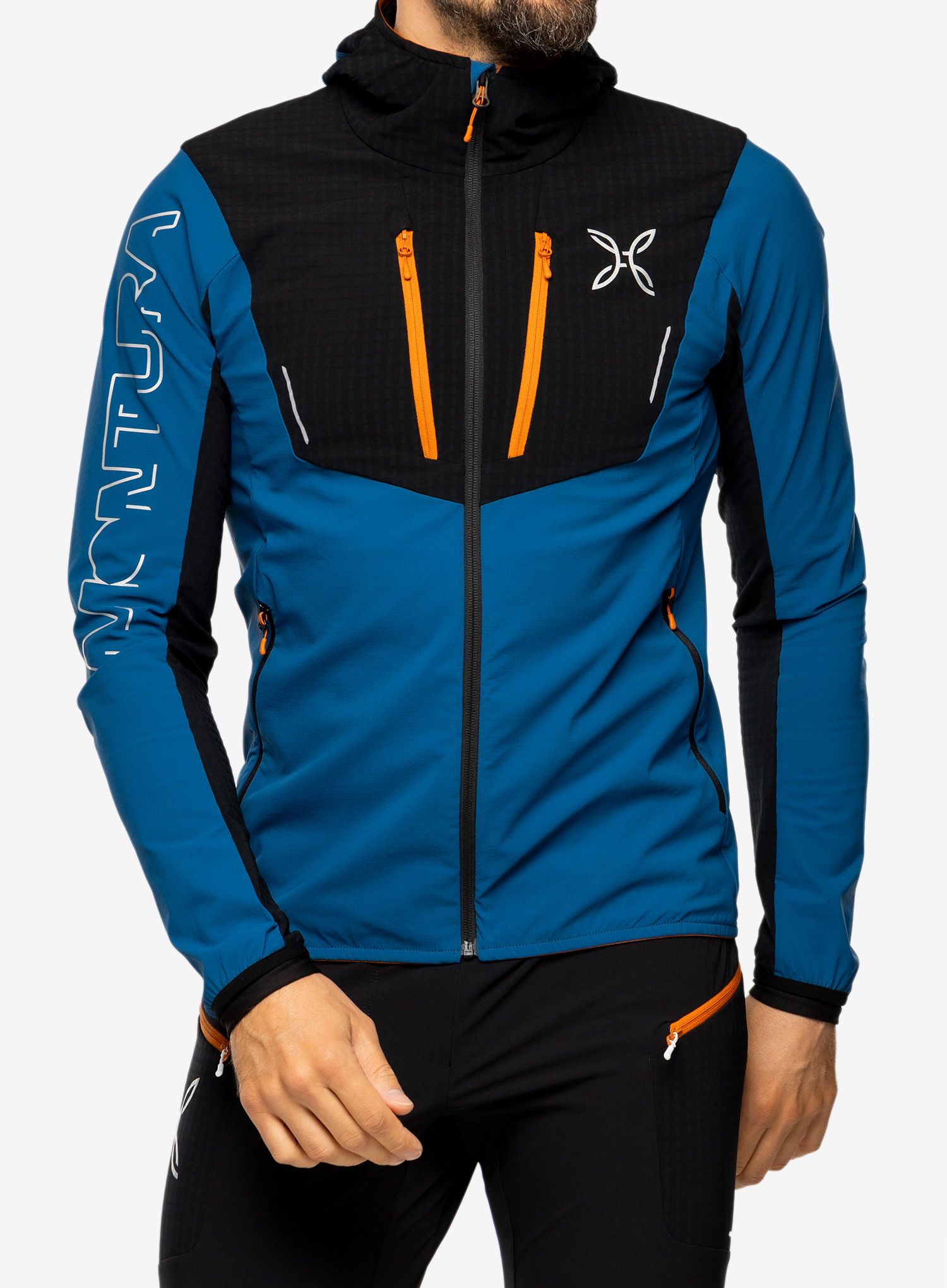 Bunda na skialpinismus Montura Ski Style Hooded Jacket - deep blue/mandarine