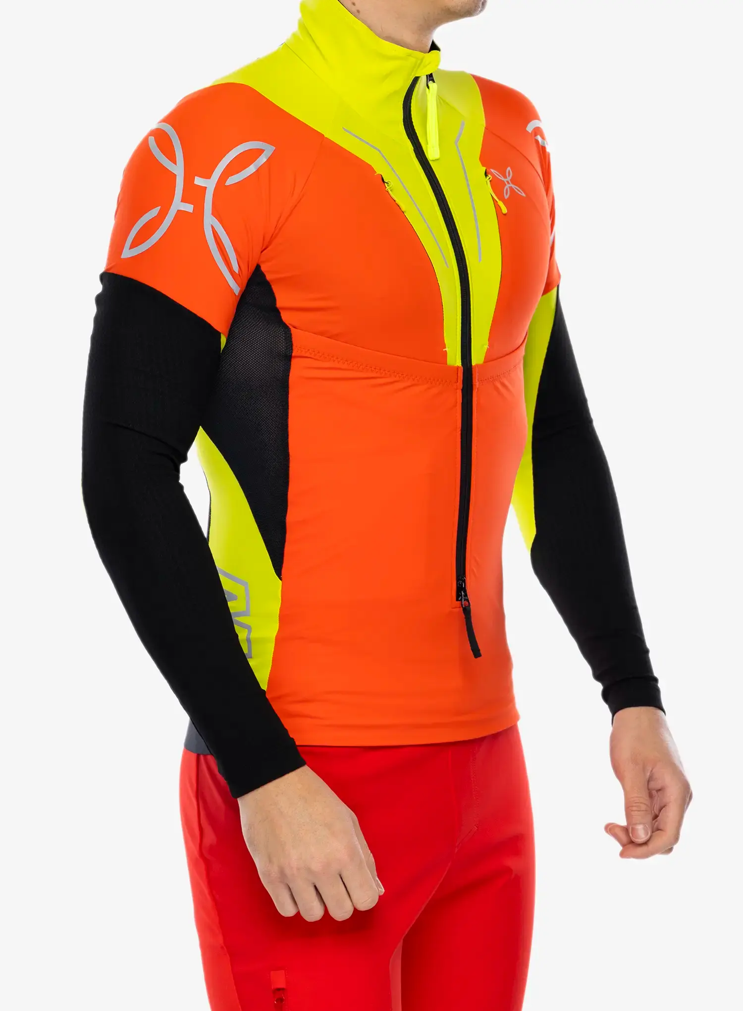 Mikina bez kapuce Montura Slick 2 Maglia - orange/lime green