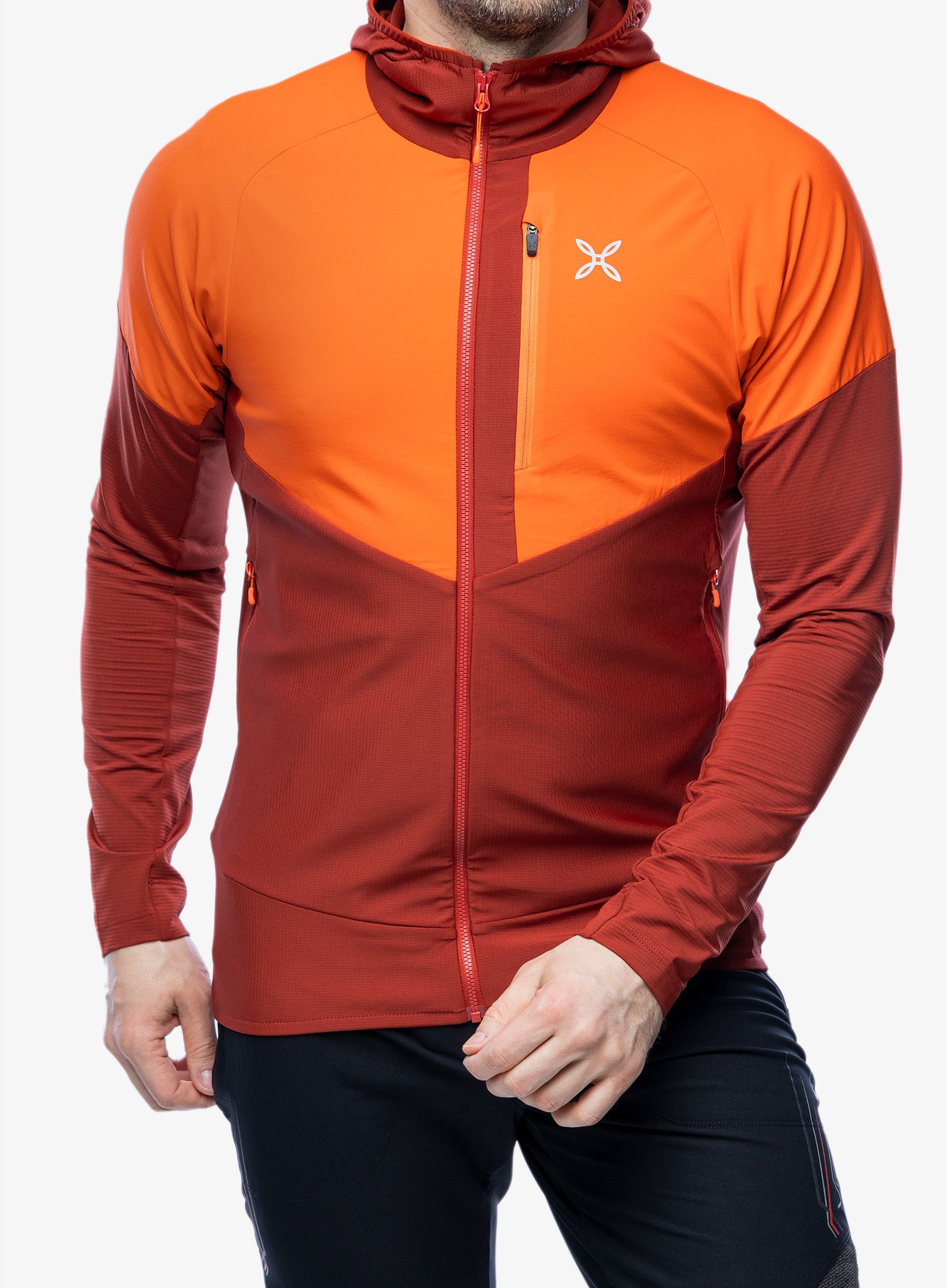Rozepínací mikina Montura Spitze Maglia - tobacco/bright orange