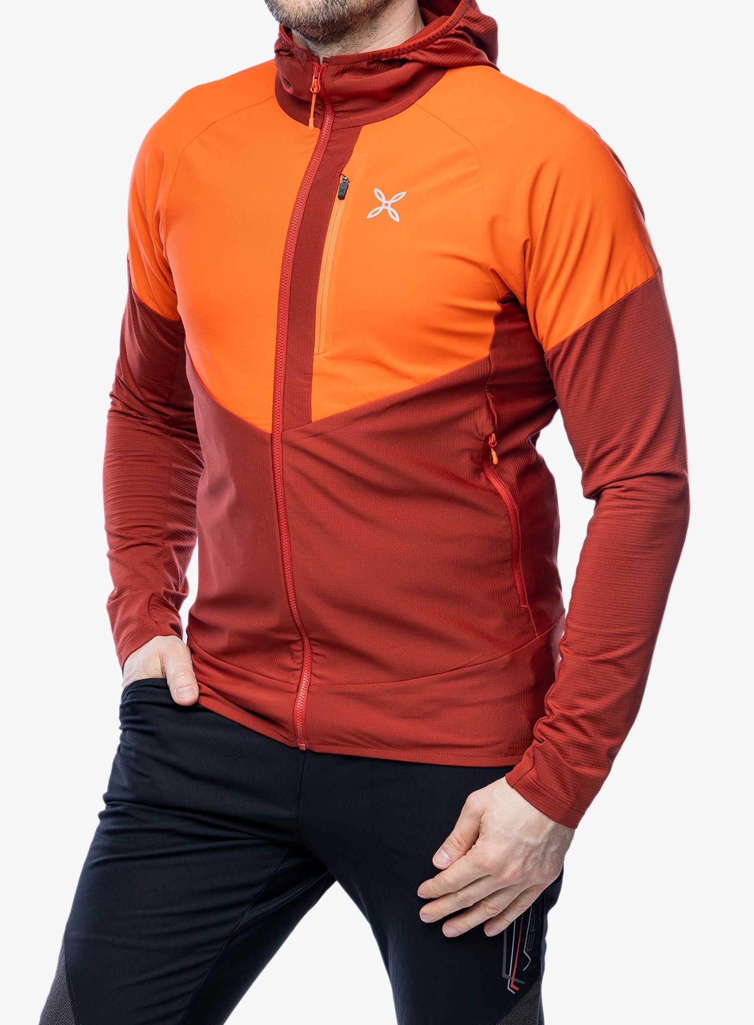 Rozepínací mikina Montura Spitze Maglia - tobacco/bright orange