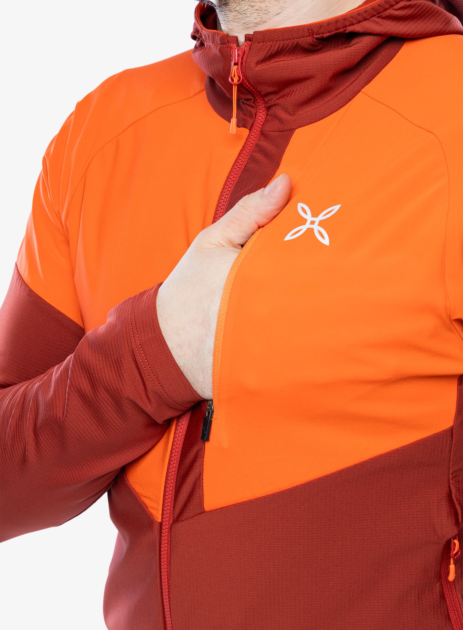 Rozepínací mikina Montura Spitze Maglia - tobacco/bright orange