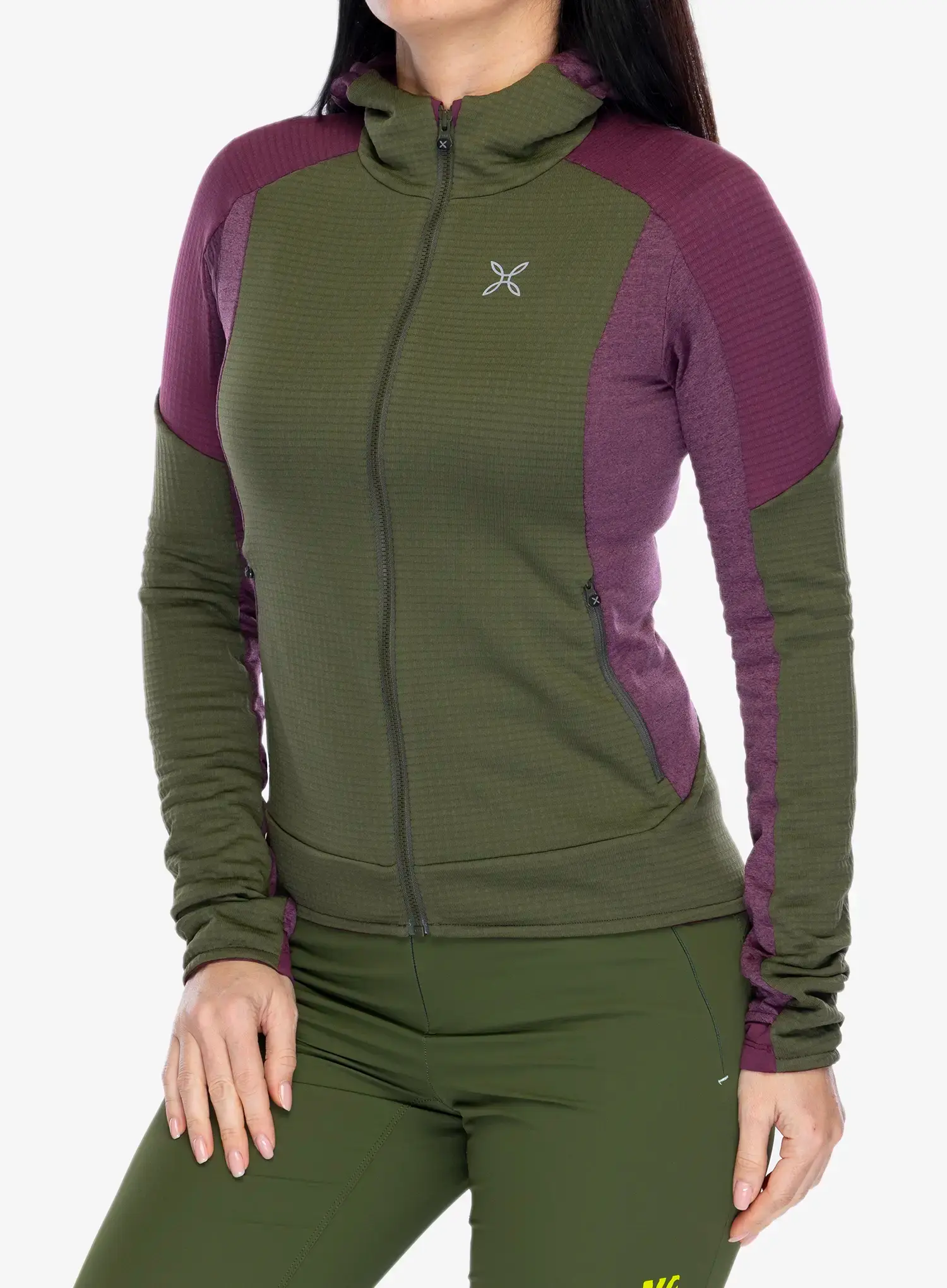 Dámská mikina Montura Stretch Color 2 Maglia - sage green/wine red