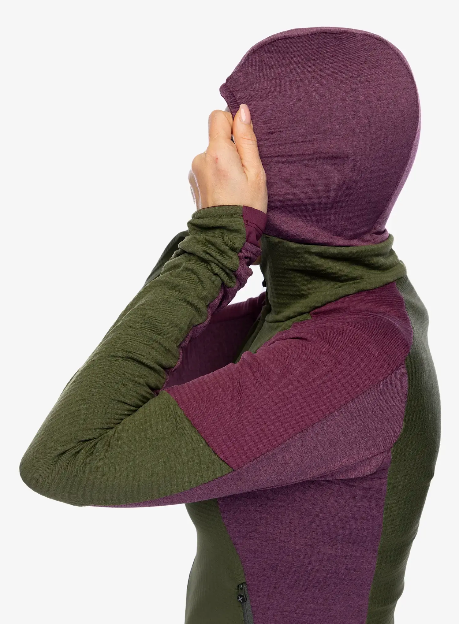 Dámská mikina Montura Stretch Color 2 Maglia - sage green/wine red