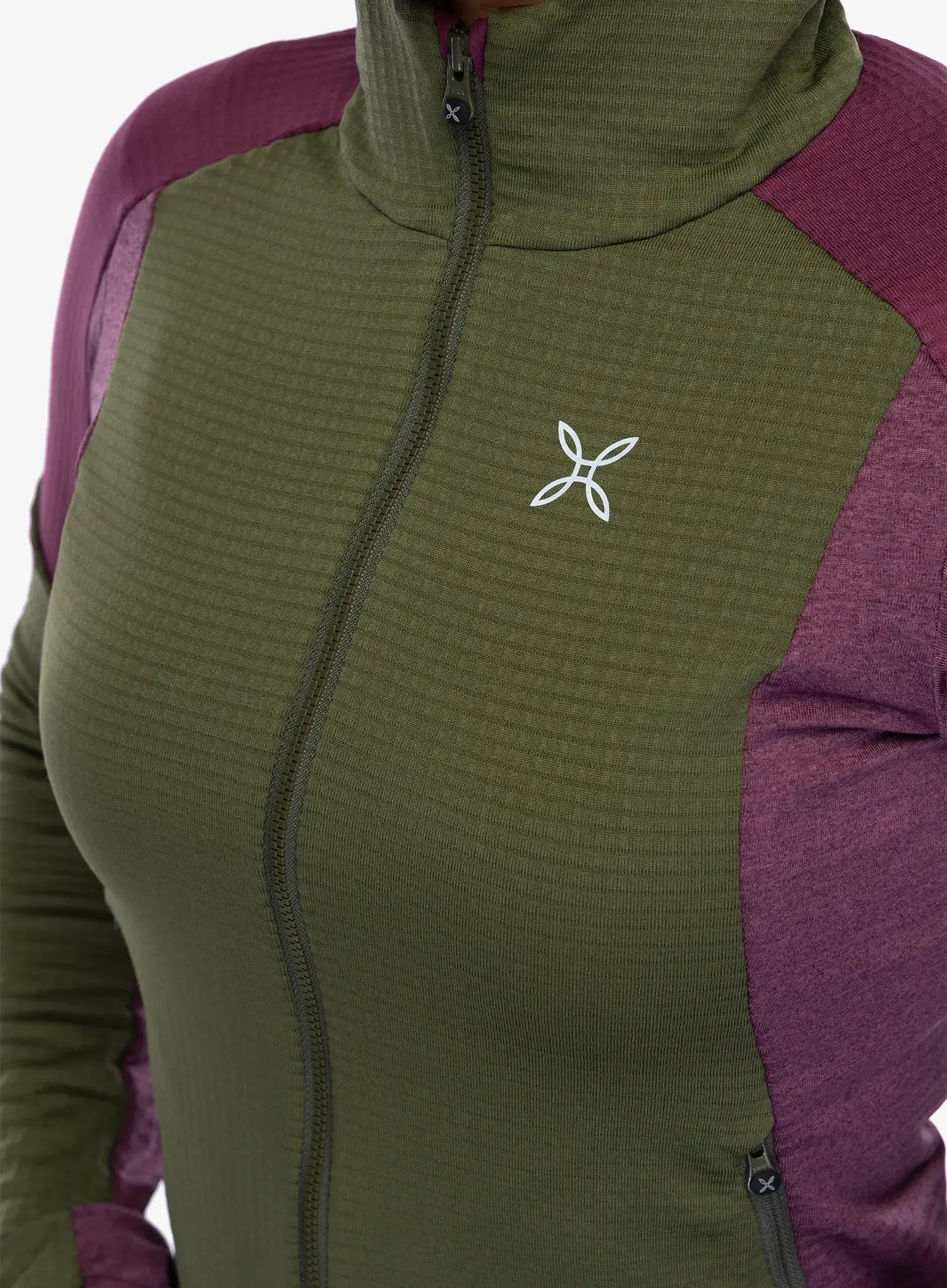 Dámská mikina Montura Stretch Color 2 Maglia - sage green/wine red