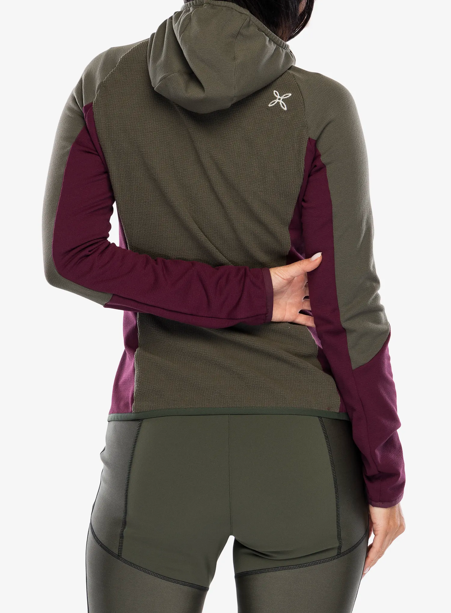 Dámská mikina na zip Montura Stretch Evo Maglia - sage green/wine red
