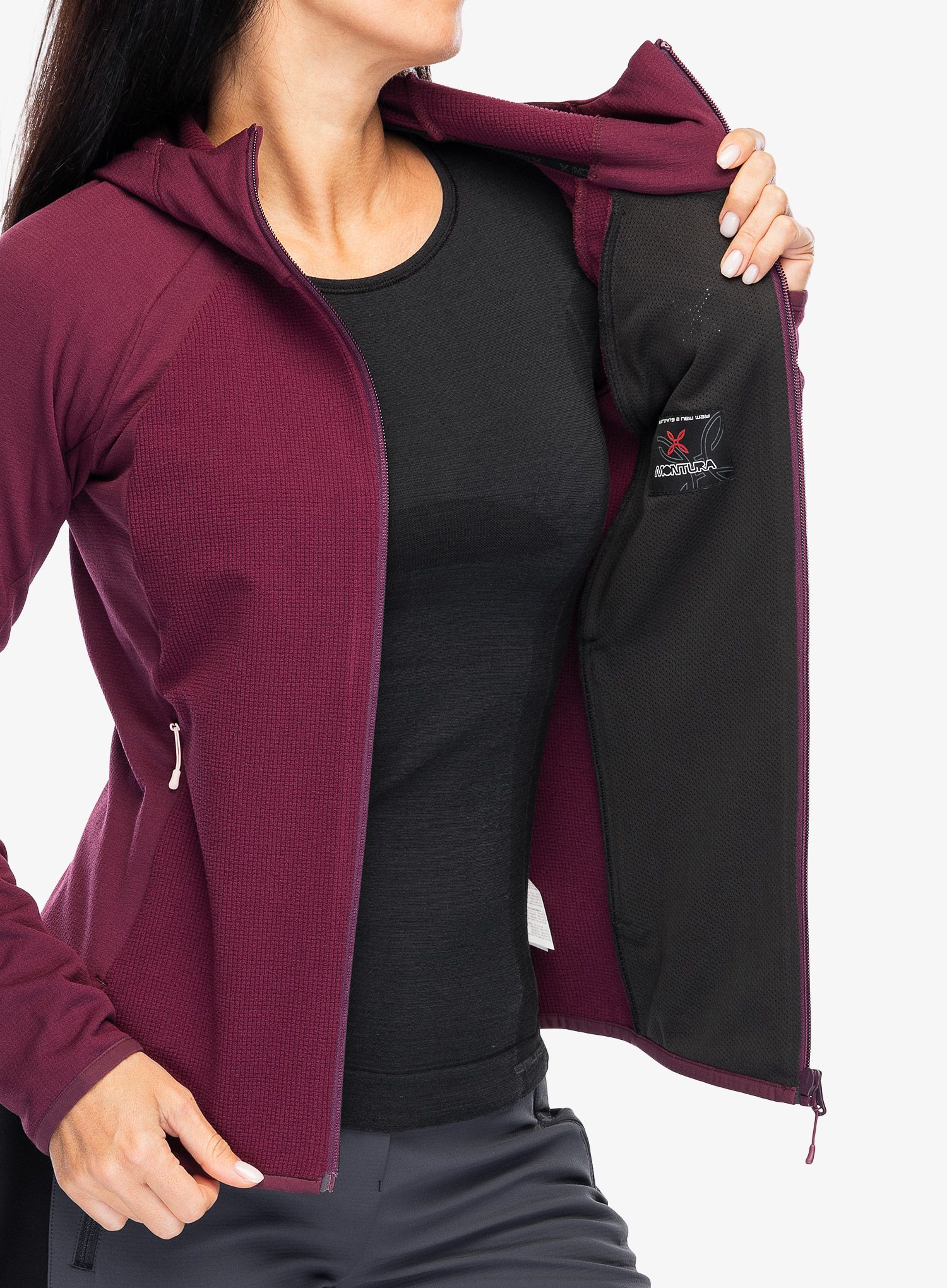 Dámská mikina na zip Montura Stretch Evo Maglia - vinaccia/light rose