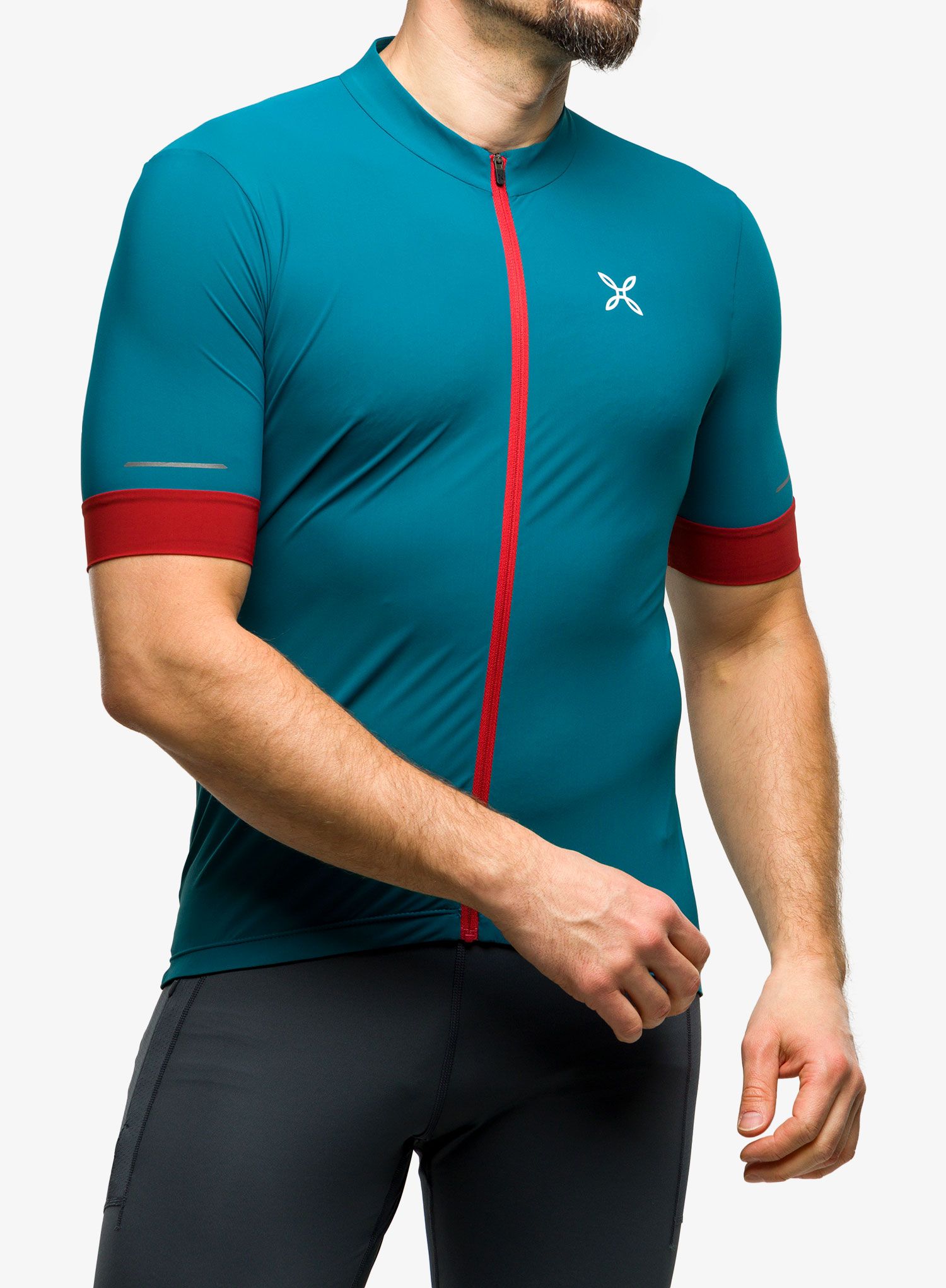 Cyklistické triko Montura Terra Full Zip T-shirt - baltic/tobacco