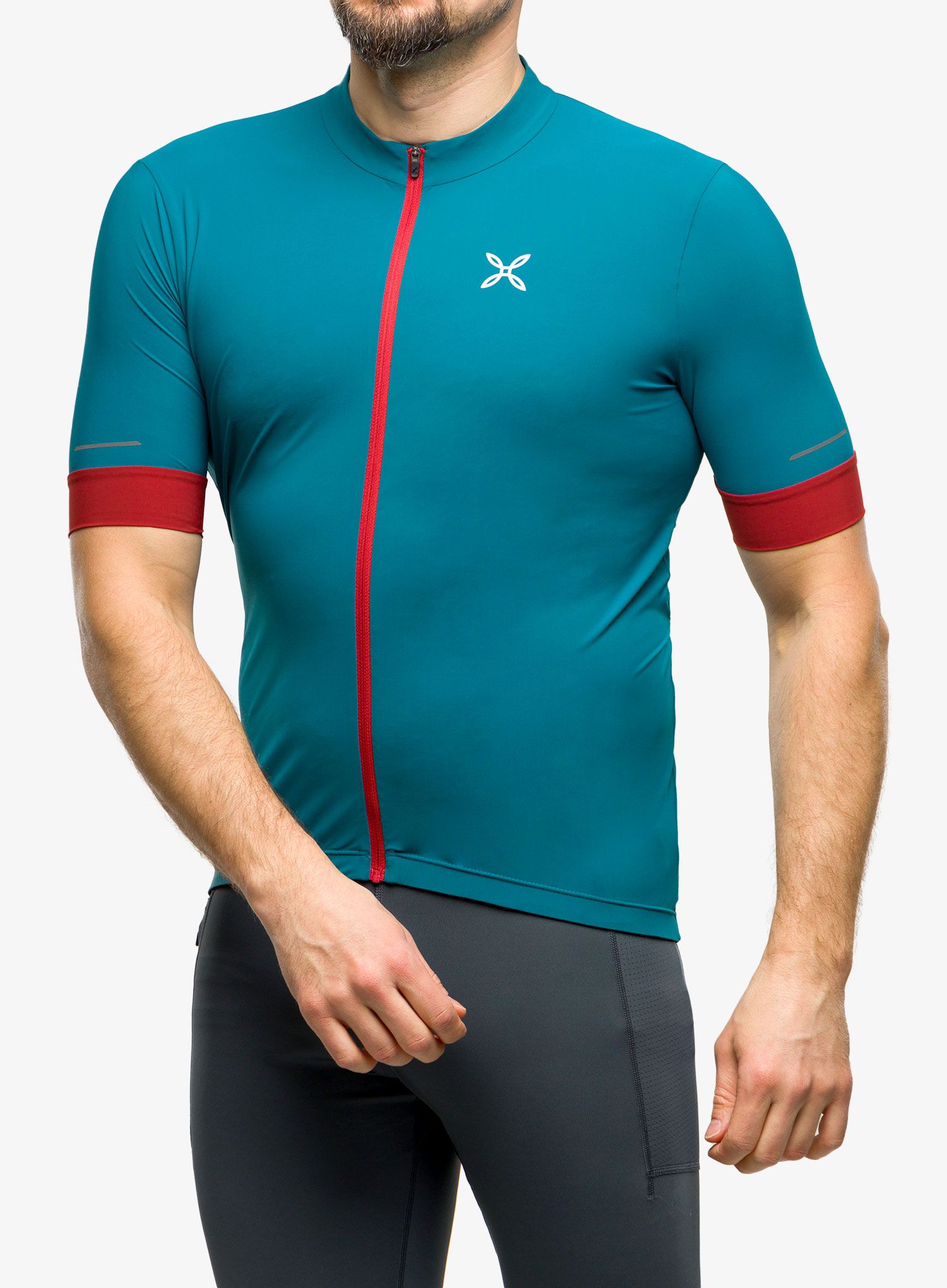 Cyklistické triko Montura Terra Full Zip T-shirt - baltic/tobacco