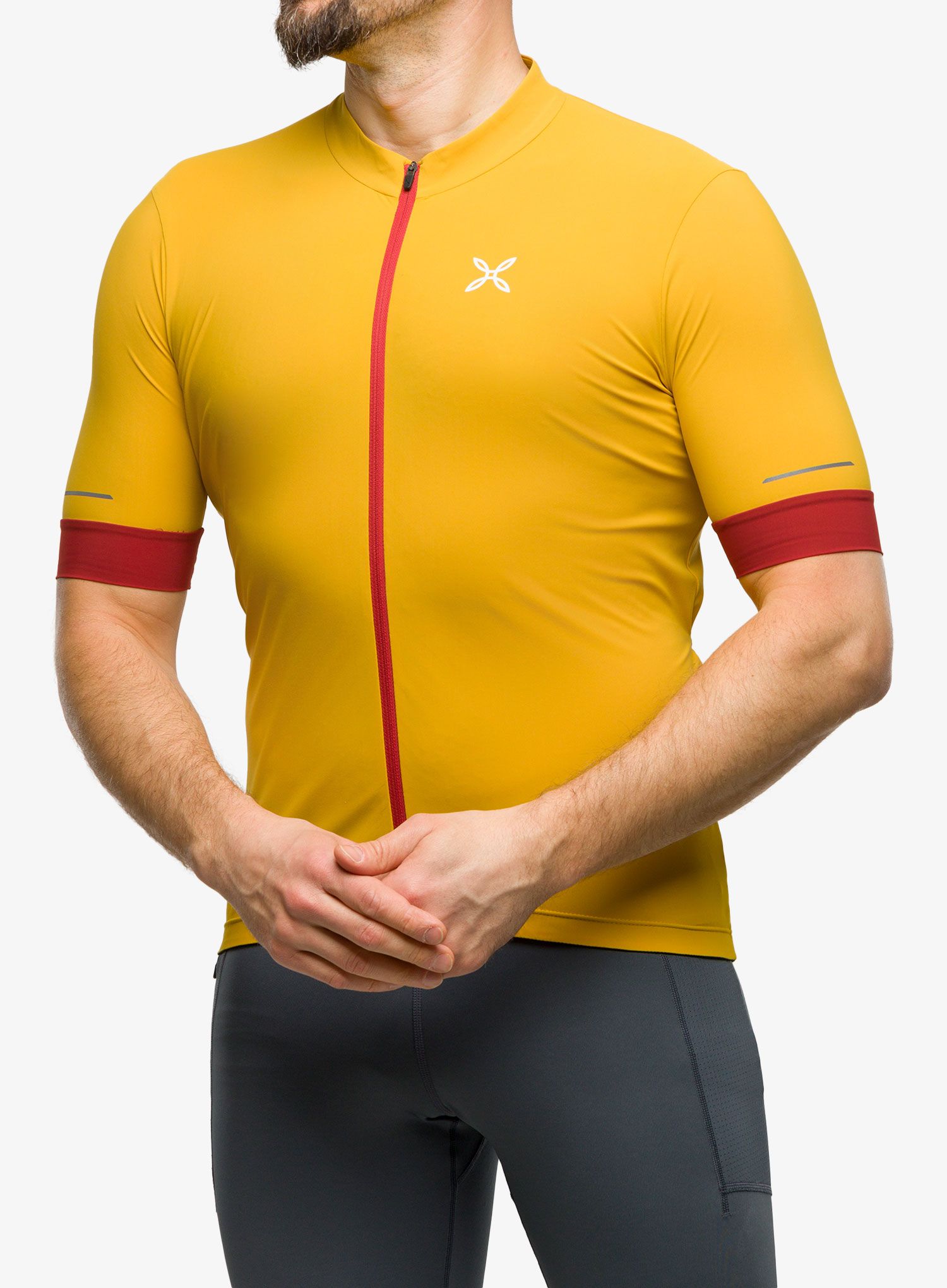 Cyklistické triko Montura Terra Full Zip T-shirt - warm gold/tobacco