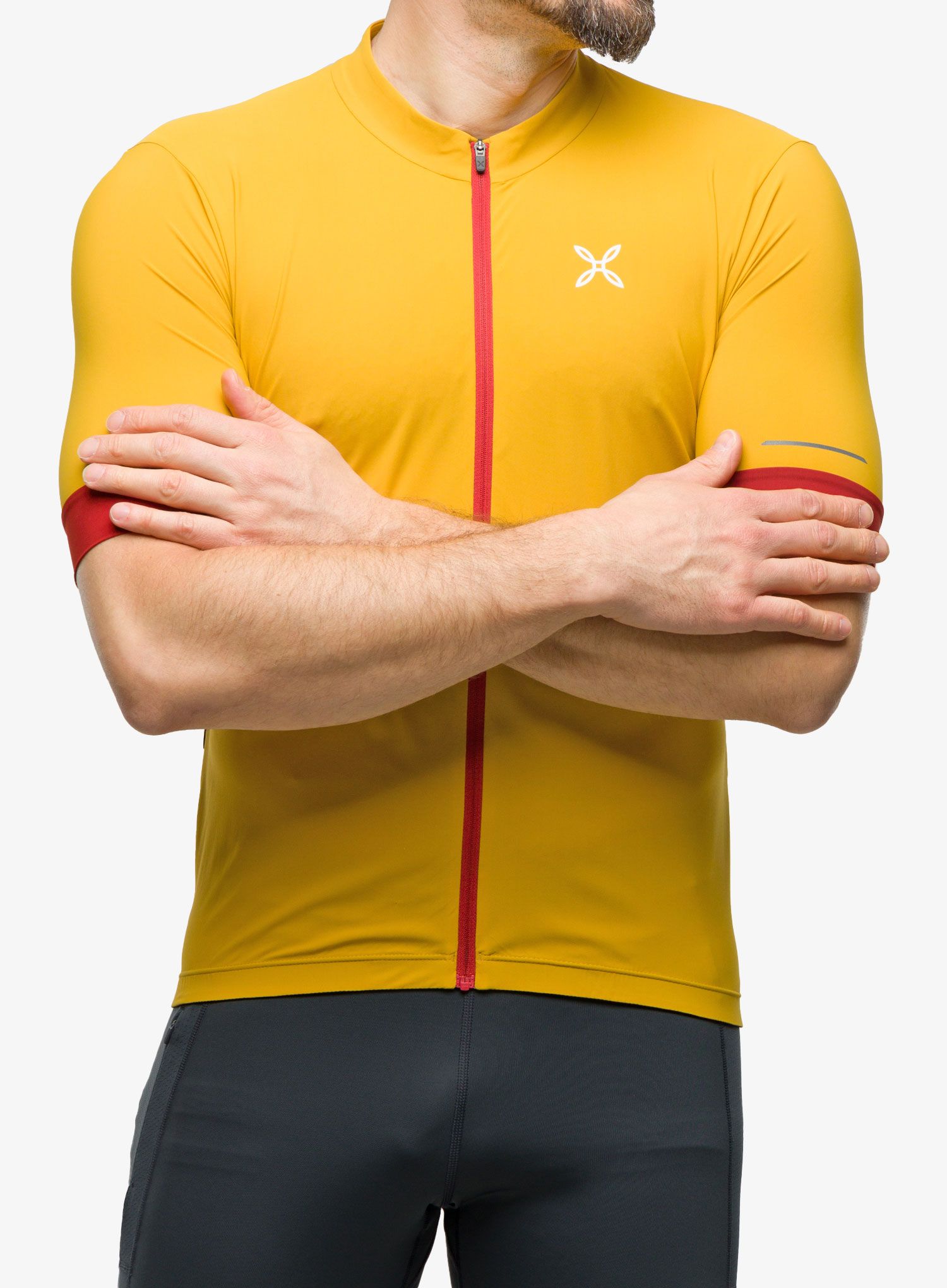 Cyklistické triko Montura Terra Full Zip T-shirt - warm gold/tobacco