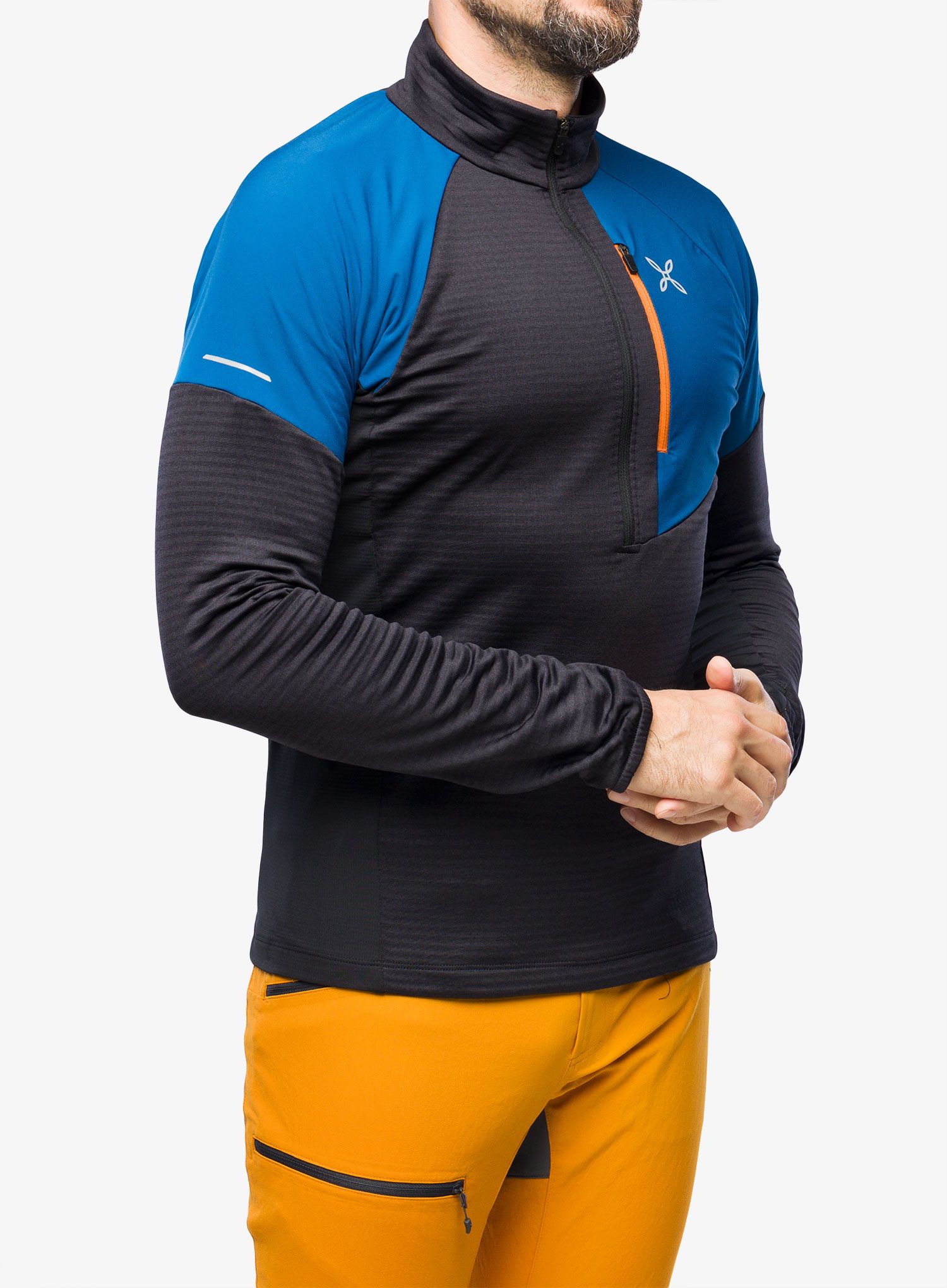 Mikina bez kapuce Montura Thermal Grid 2 Anorak - black/deep blue