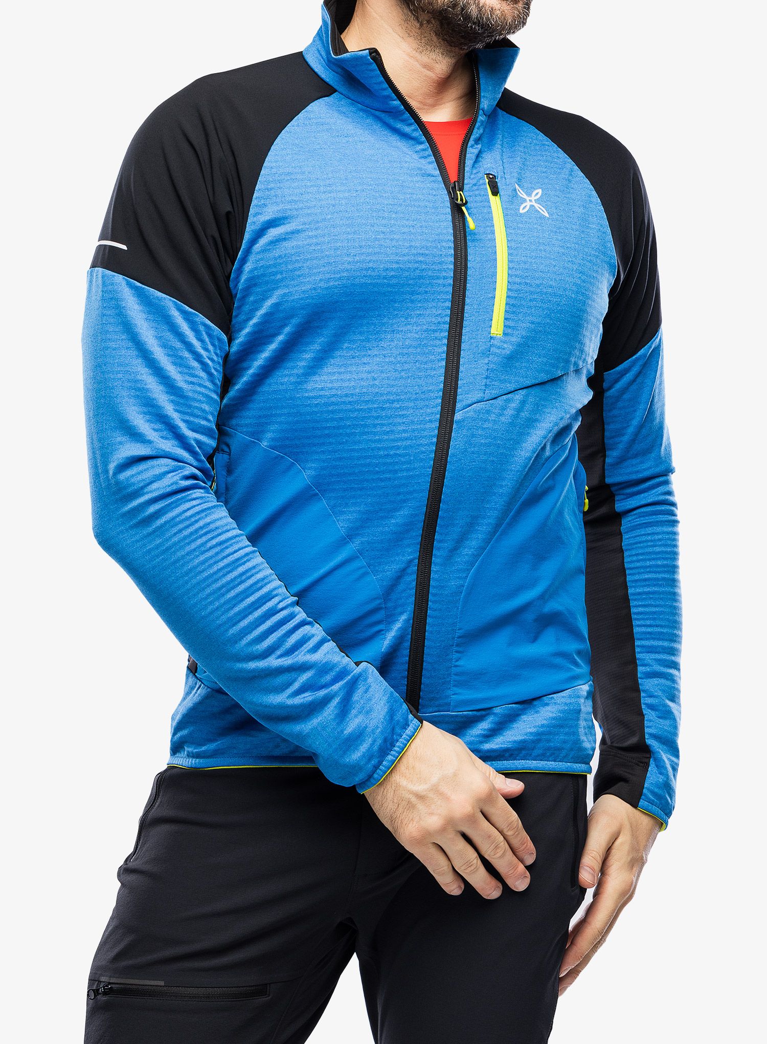 Pánská mikina Montura Thermal Grid 2 Maglia - bright blue/lime green