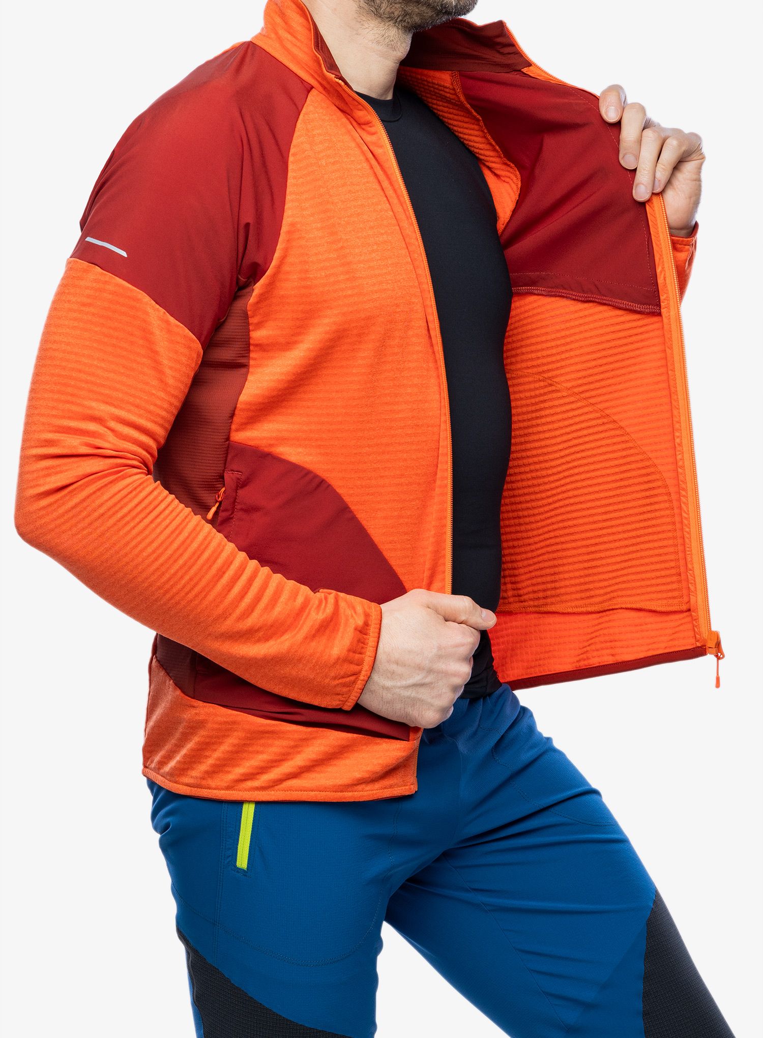 Mikina bez kapuce Montura Thermal Grid 2 Maglia - bright orange/tobacco