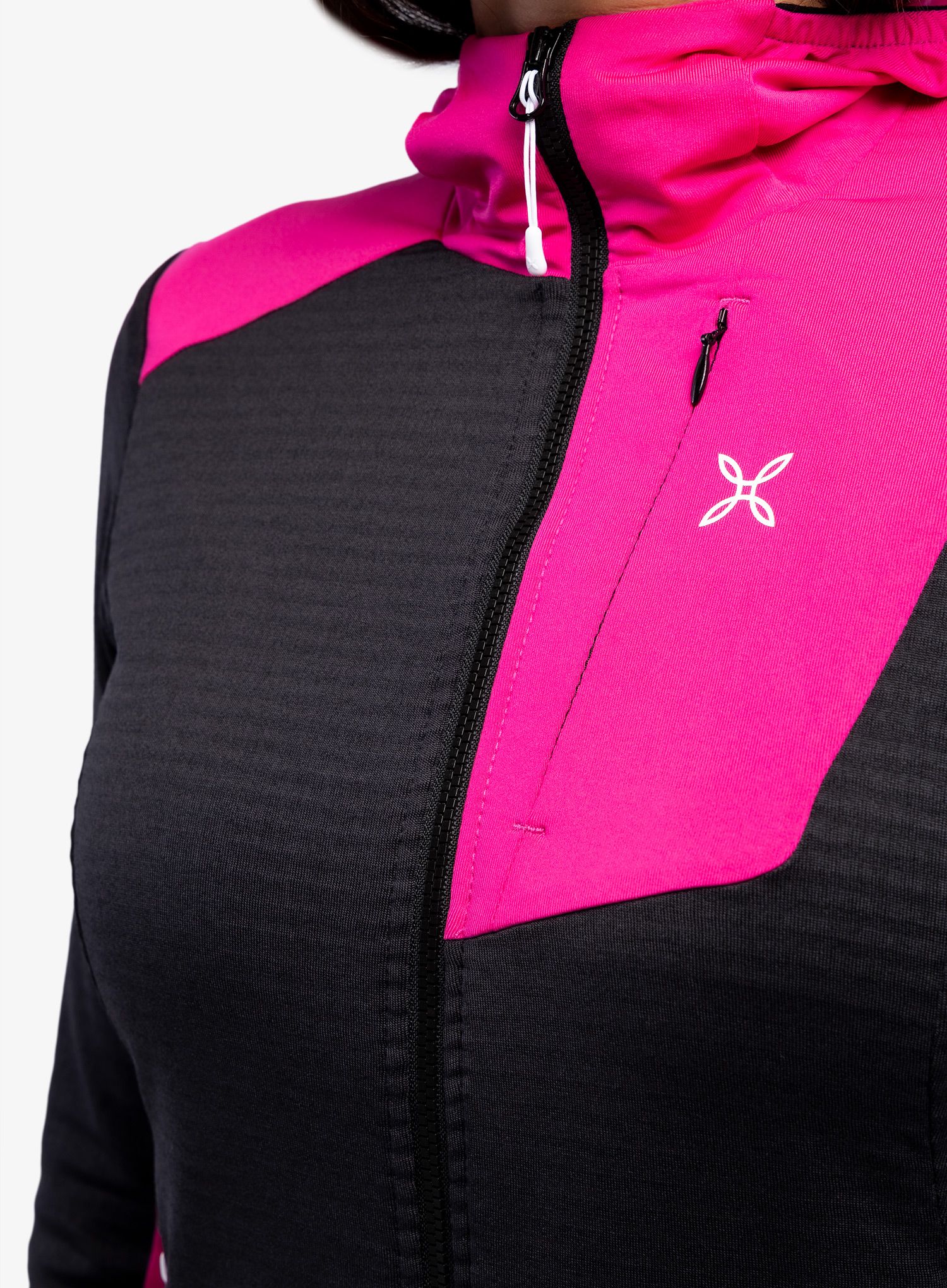 Dámská mikina s kapucí Montura Thermal Grid Pro Hoody Maglia - black/intense violet