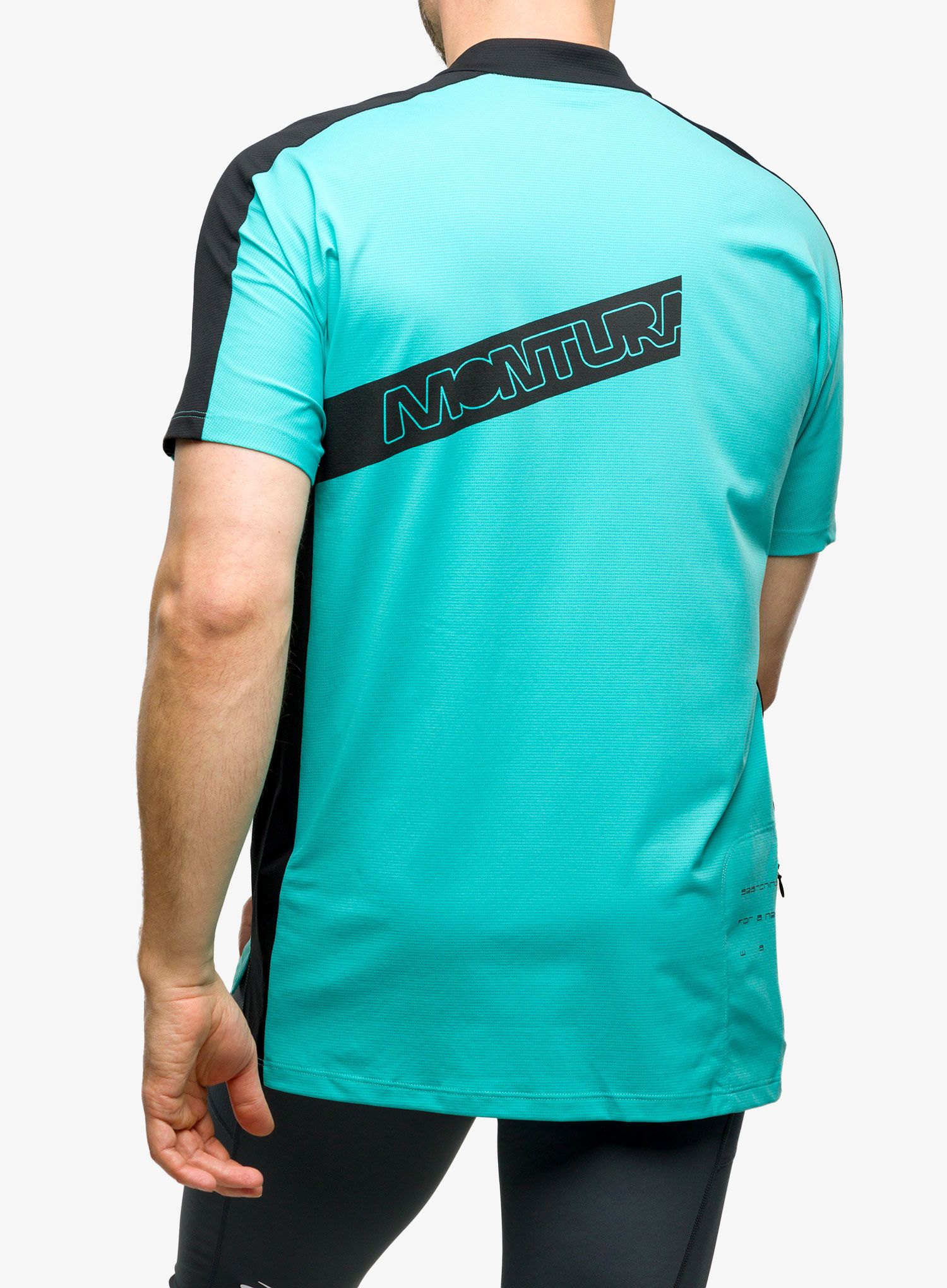 Cyklistické triko Montura Way Zip T-Shirt - light blue/black