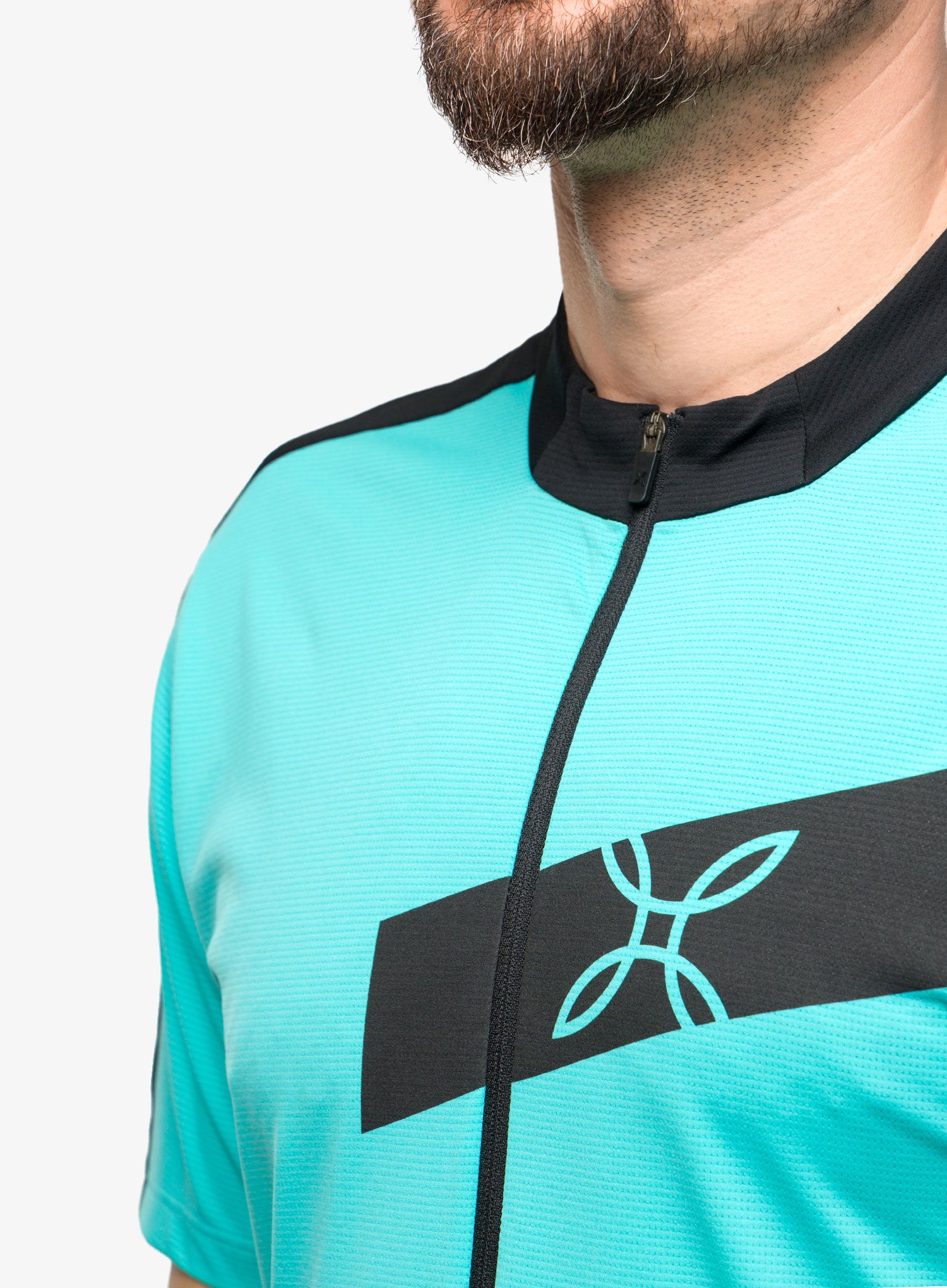 Cyklistické triko Montura Way Zip T-Shirt - light blue/black