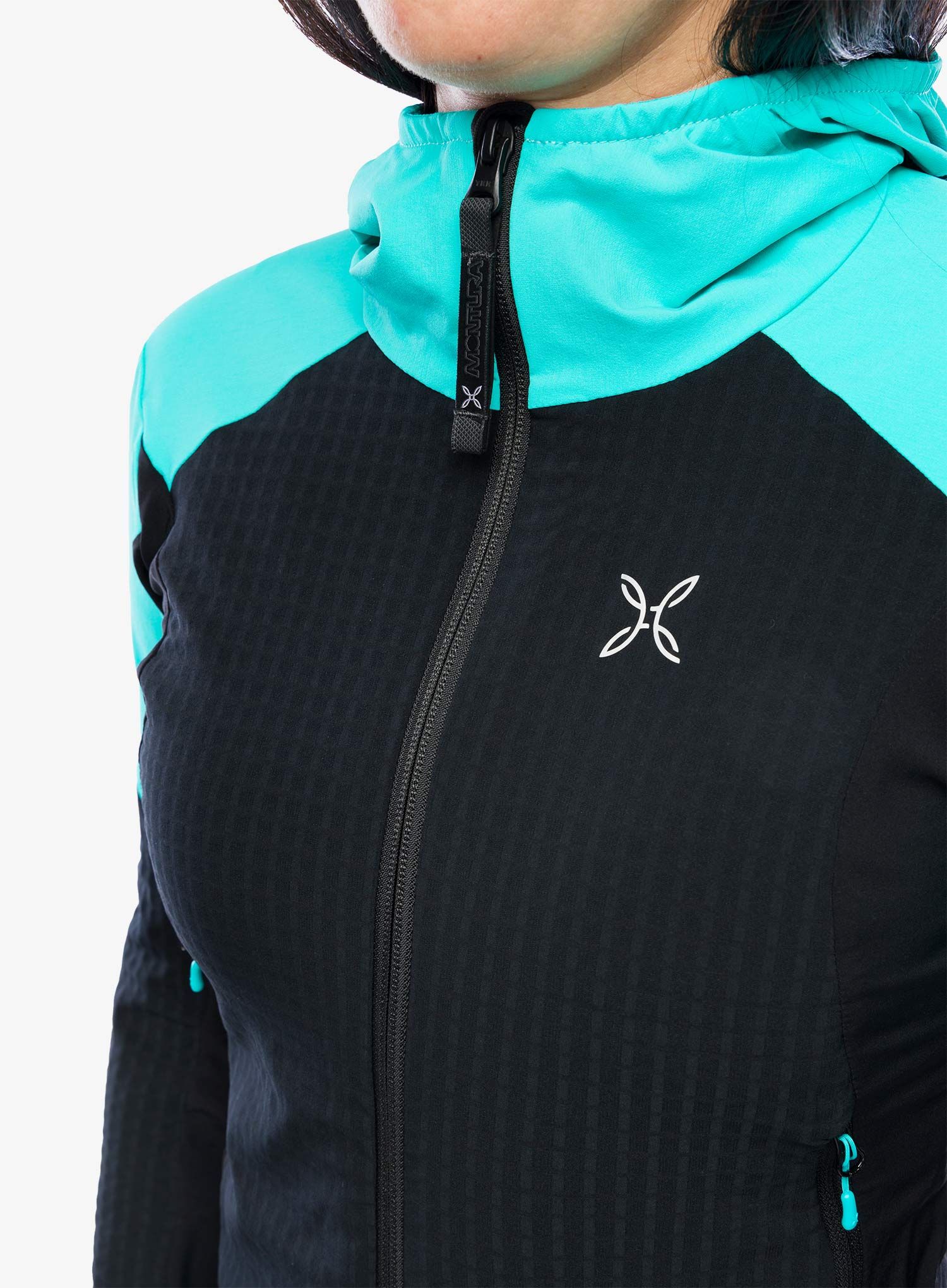 Softshellová bunda dámská Montura Wind Revolution Hoody Jacket - black/light blue