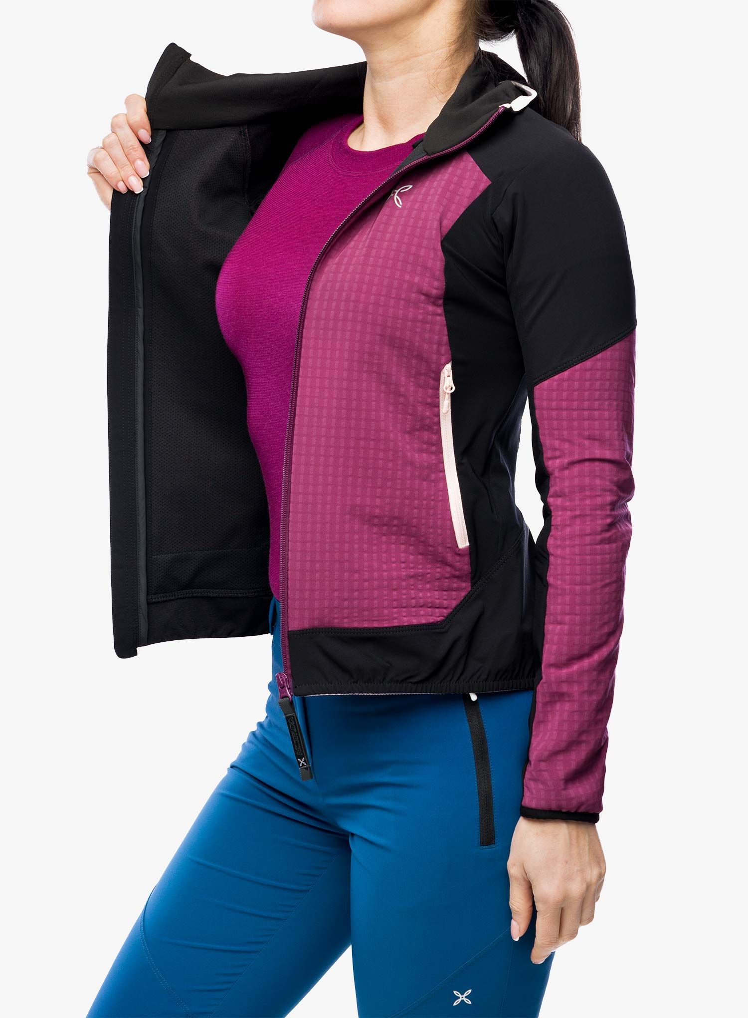 Softshellová bunda dámská Montura Wind Revolution Hoody Jacket - wine red/light rose