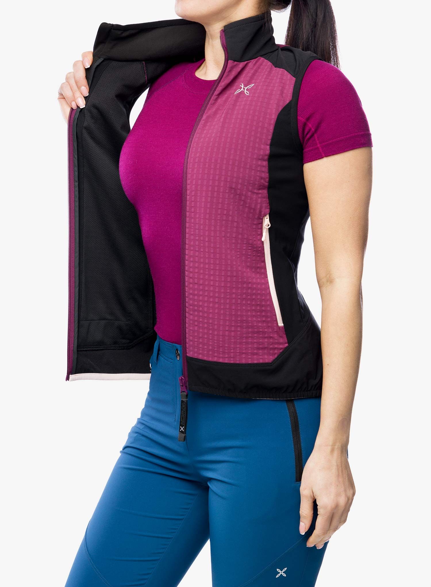 Vesta dámská Montura Wind Revolution Vest - wine red/light rose