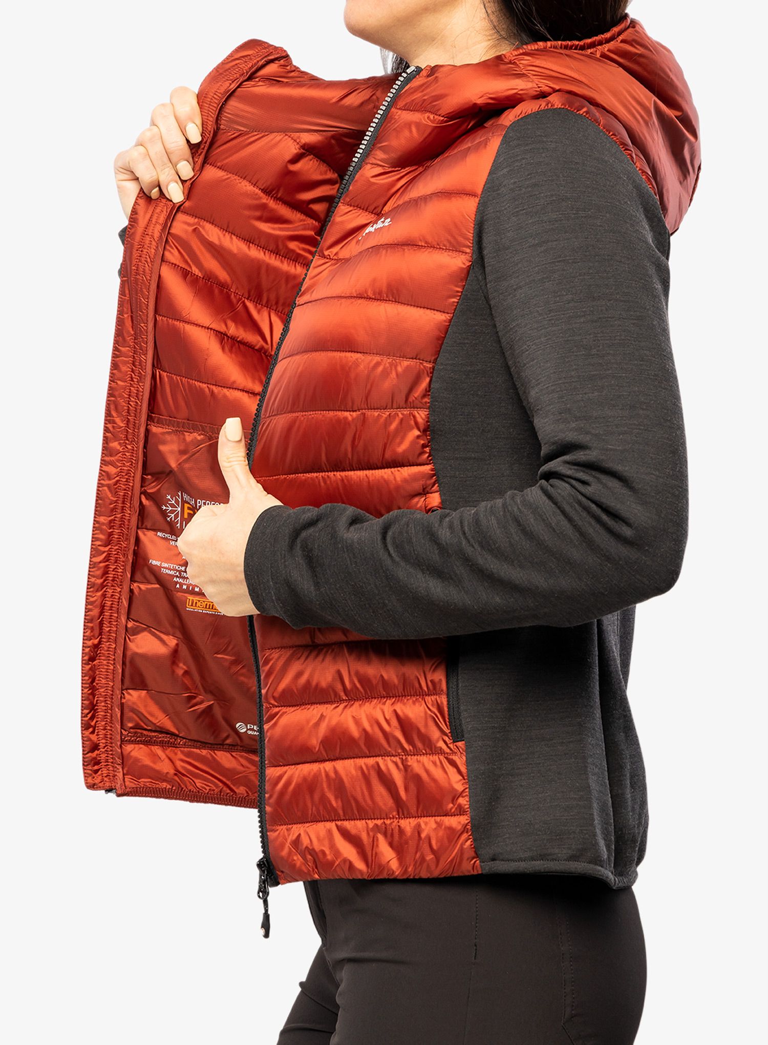 Hybridní bunda dámská Montura Wool Essential Hoody Jacket - tabacco