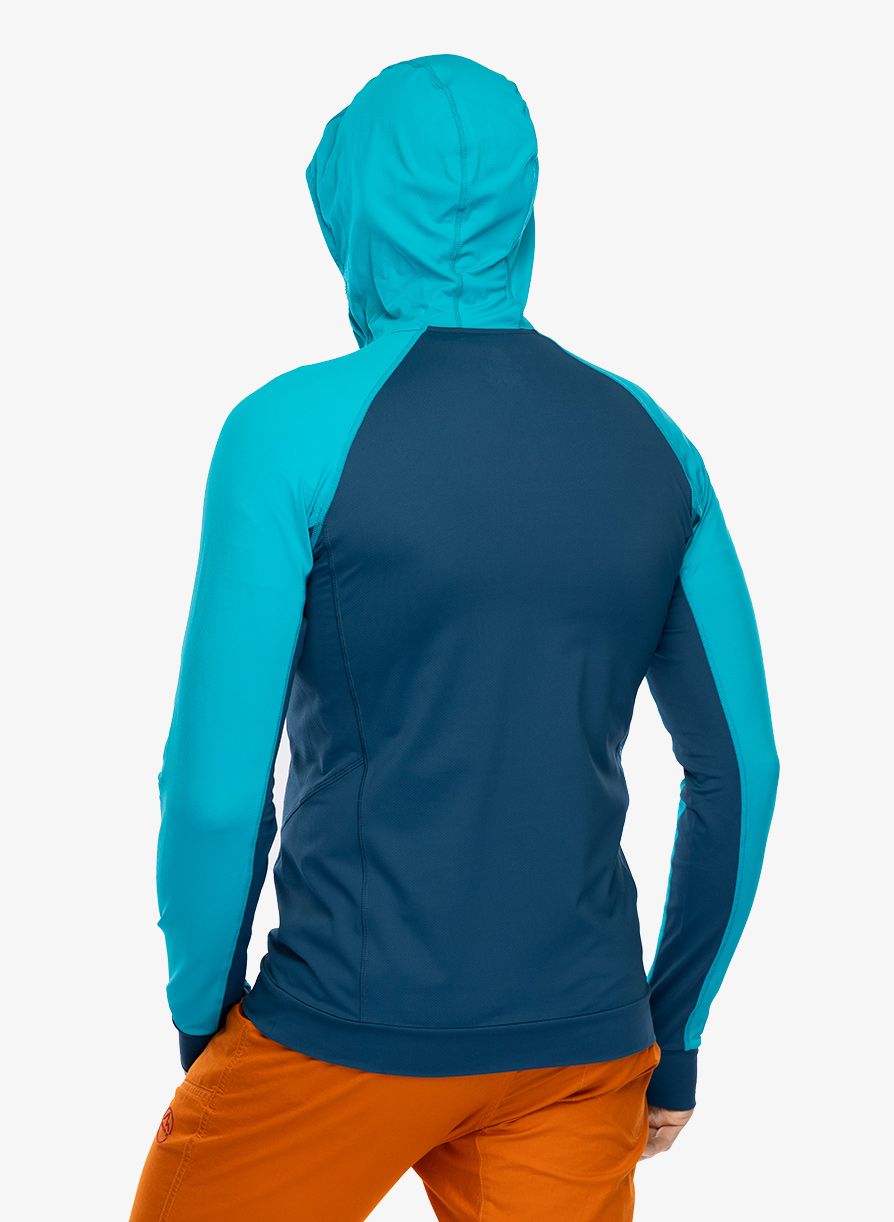 Mikina na lezení Mountain Equipment Aiguille Hooded Top - majolica blue/topaz