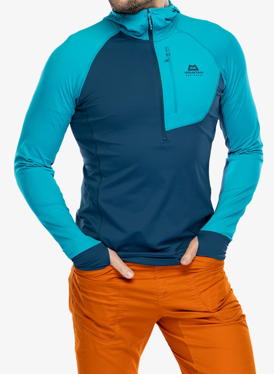 Mikina na lezení Mountain Equipment Aiguille Hooded Top - majolica blue/topaz
