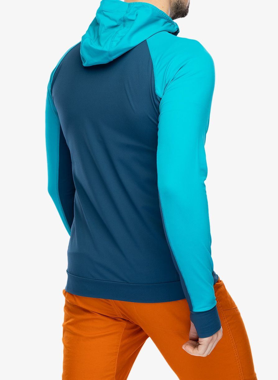 Mikina na lezení Mountain Equipment Aiguille Hooded Top - majolica blue/topaz