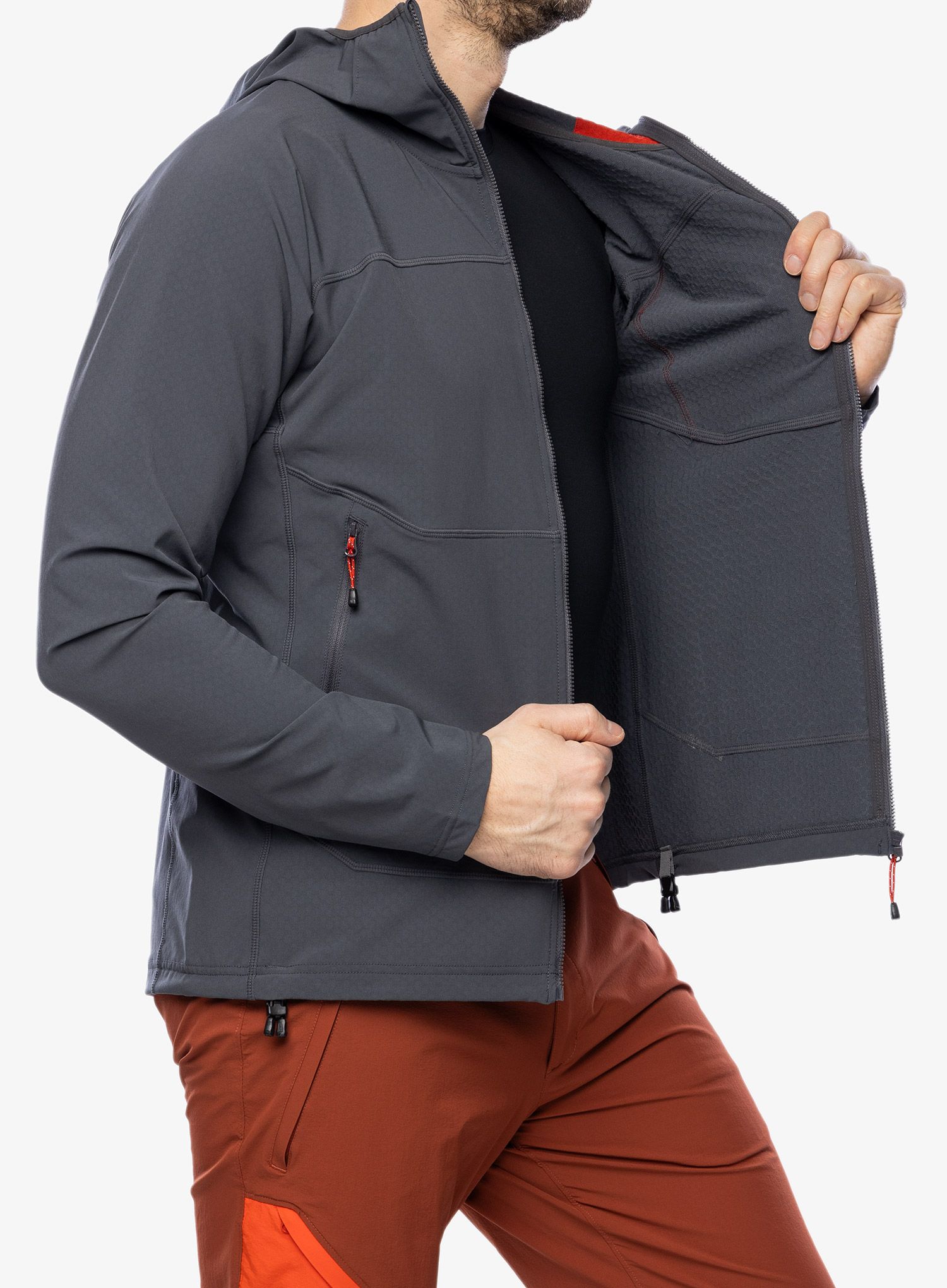 Rozepínací mikina Mountain Equipment Arrow Hooded Jacket - anvil grey/redrock
