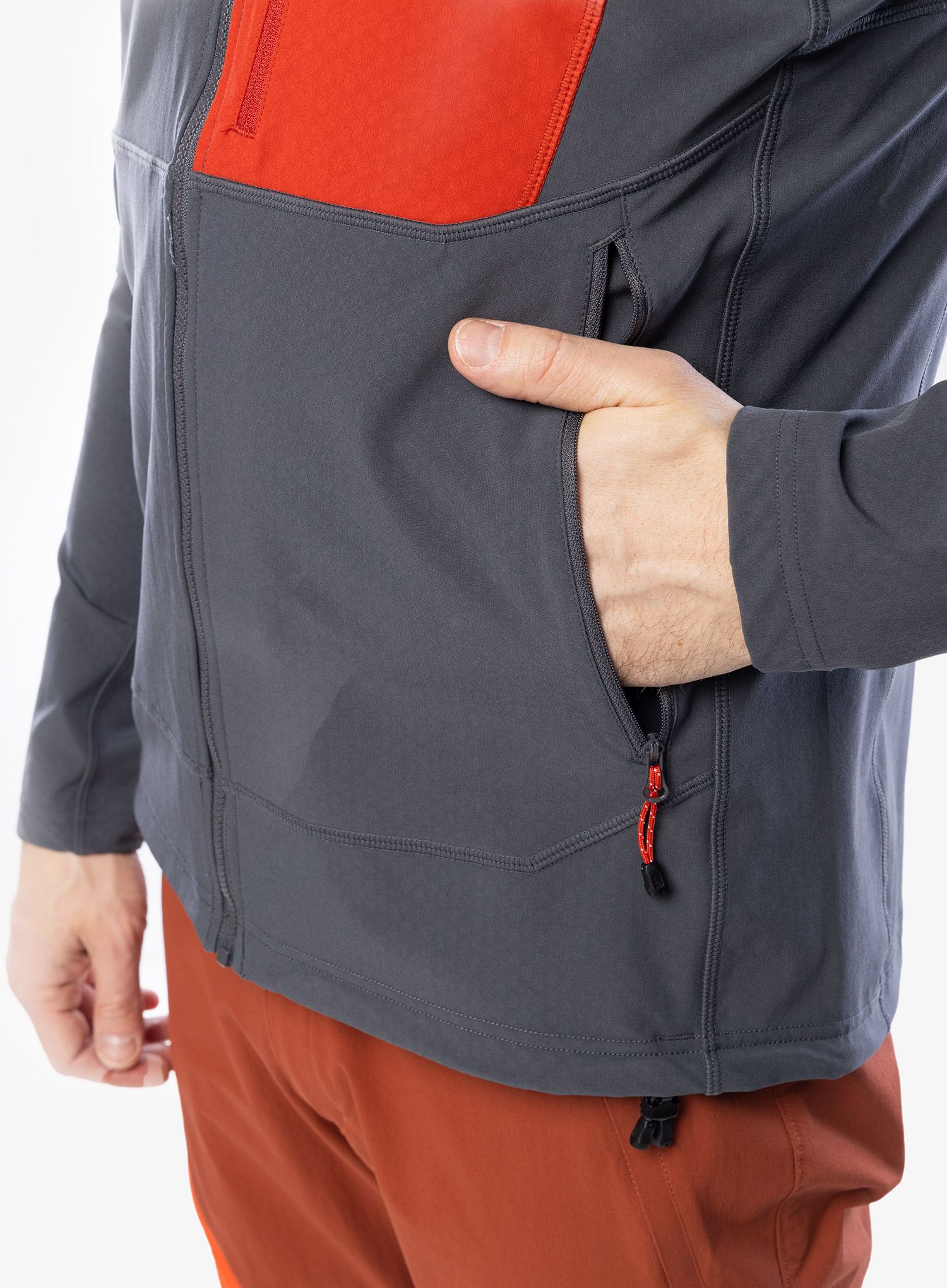 Rozepínací mikina Mountain Equipment Arrow Hooded Jacket - anvil grey/redrock