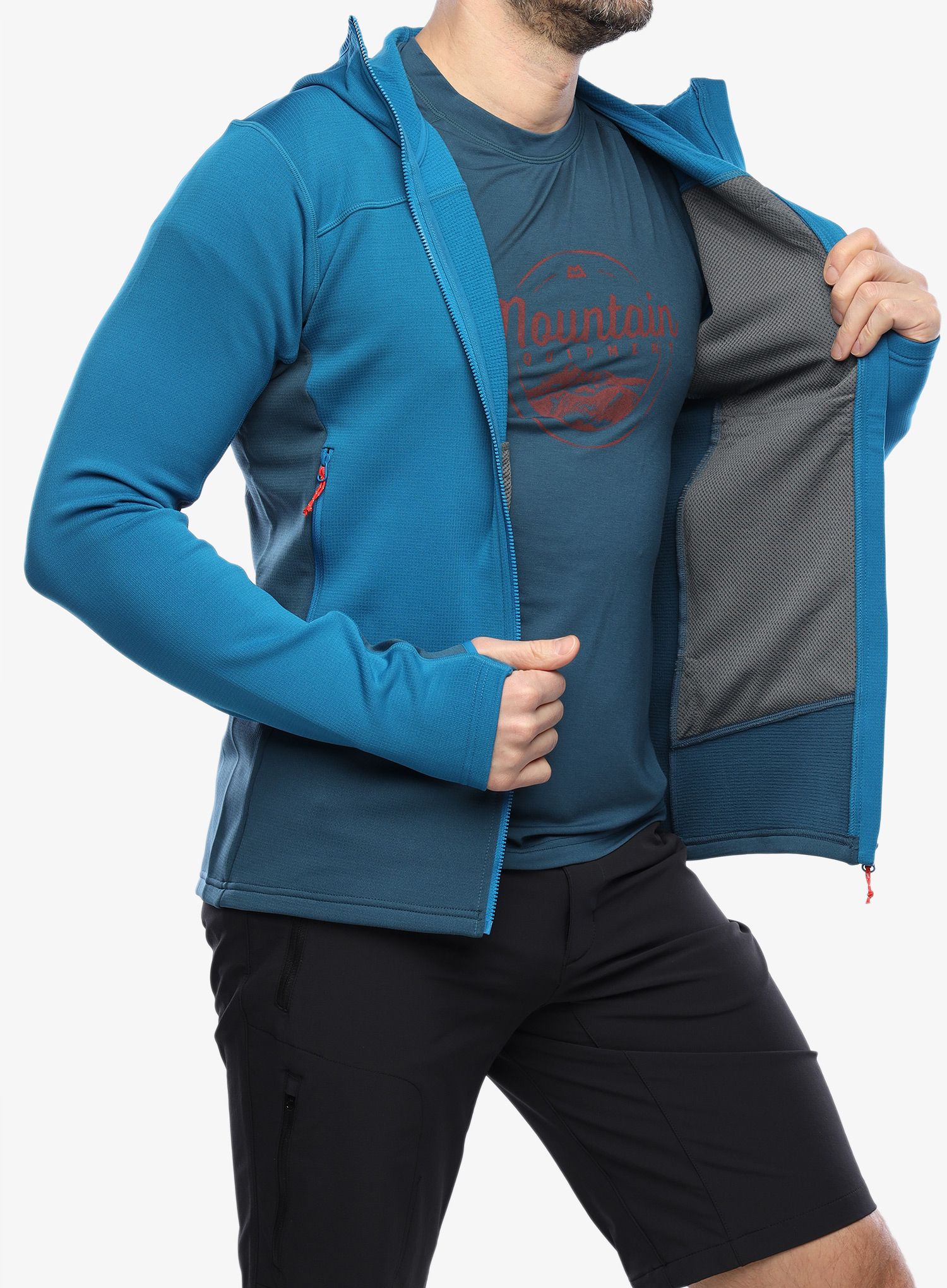 Fleece mikina Mountain Equipment Durian Hooded Jacket - mykonos blue/majolica blue