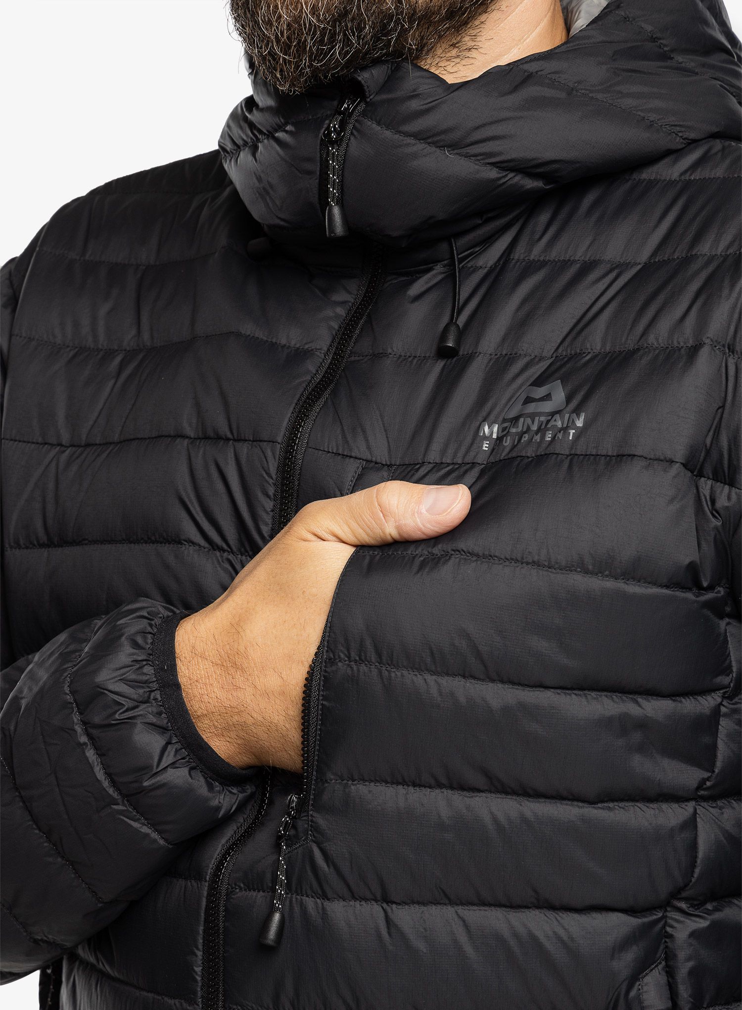 Péřová bunda Mountain Equipment Earthrise Hooded Jacket - black/black