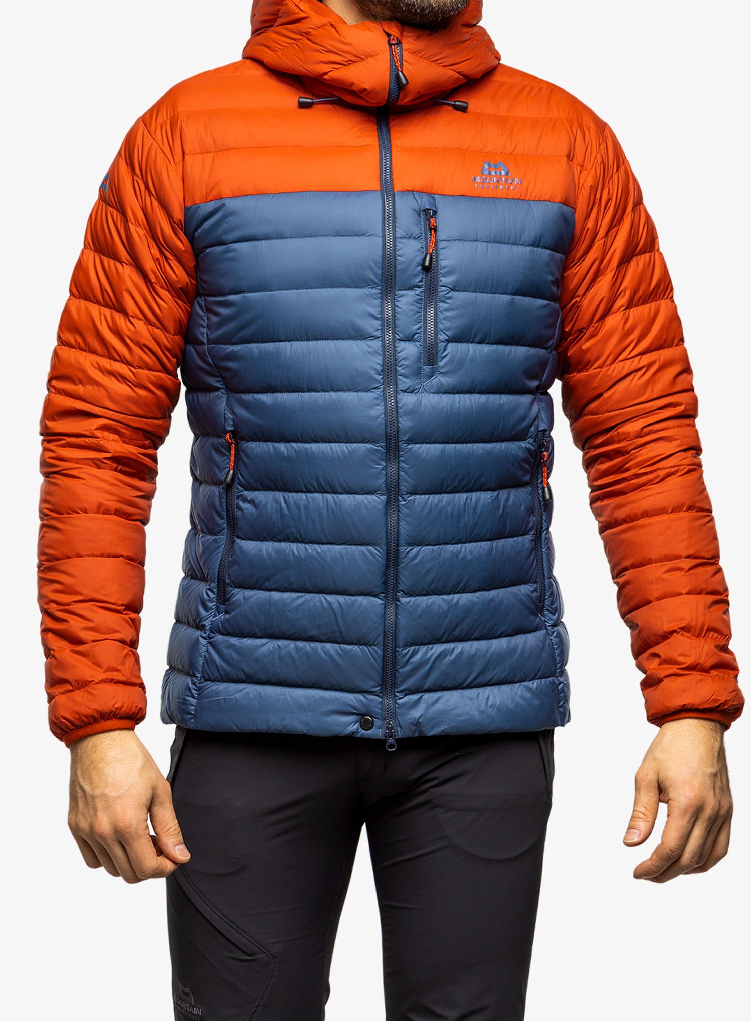 Péřová bunda Mountain Equipment Earthrise Hooded Jacket - dusk/redrock