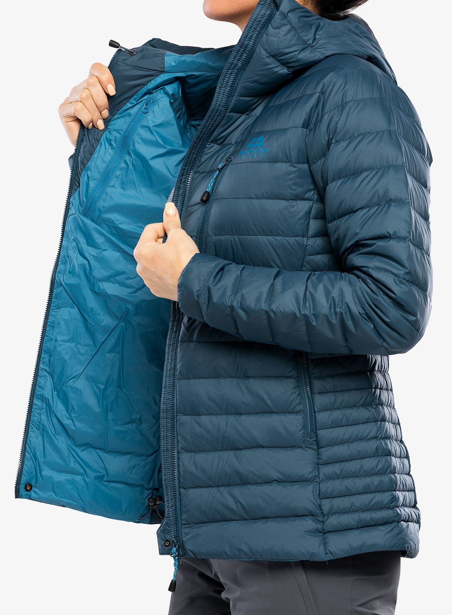 Dámská péřová bunda Mountain Equipment Earthrise Hooded Jacket - majolica blue