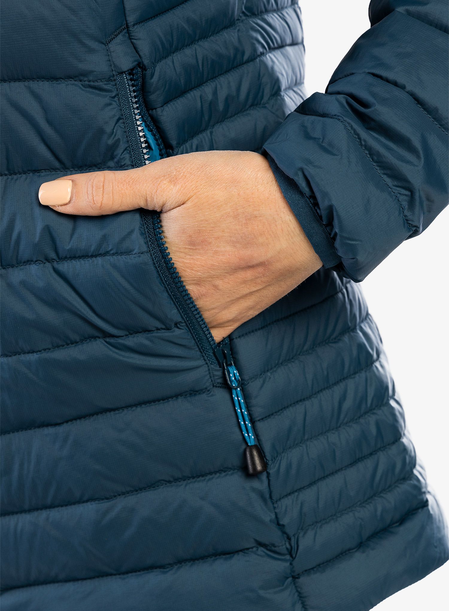 Dámská péřová bunda Mountain Equipment Earthrise Hooded Jacket - majolica blue