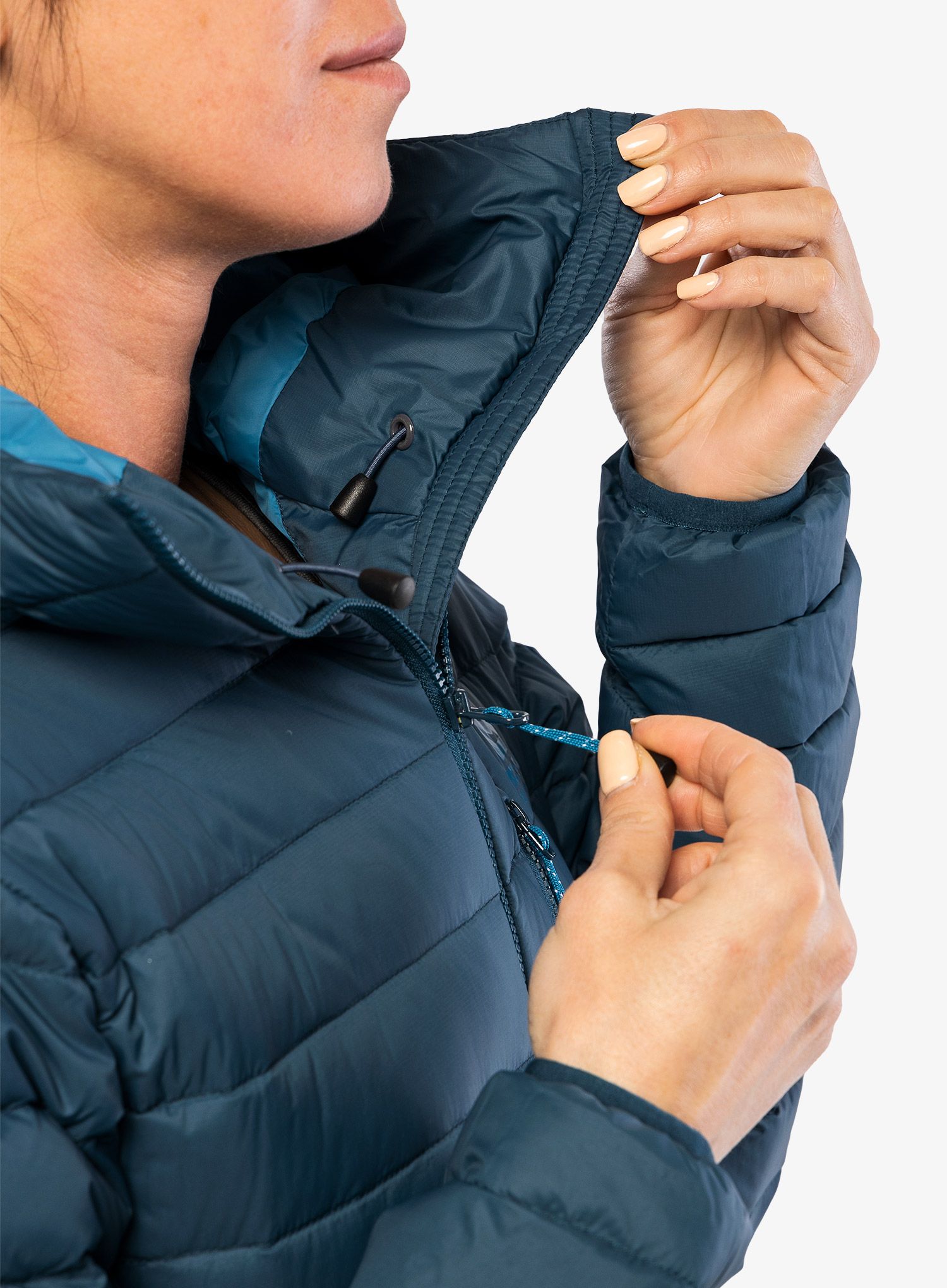 Dámská péřová bunda Mountain Equipment Earthrise Hooded Jacket - majolica blue