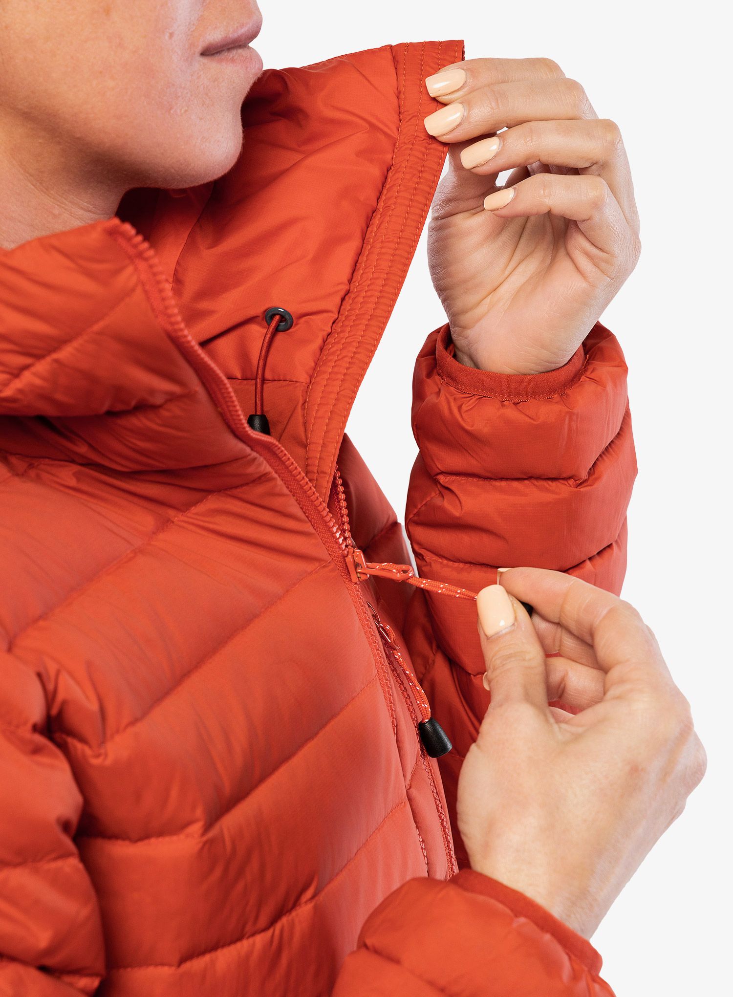 Dámská péřová bunda Mountain Equipment Earthrise Hooded Jacket - red rock