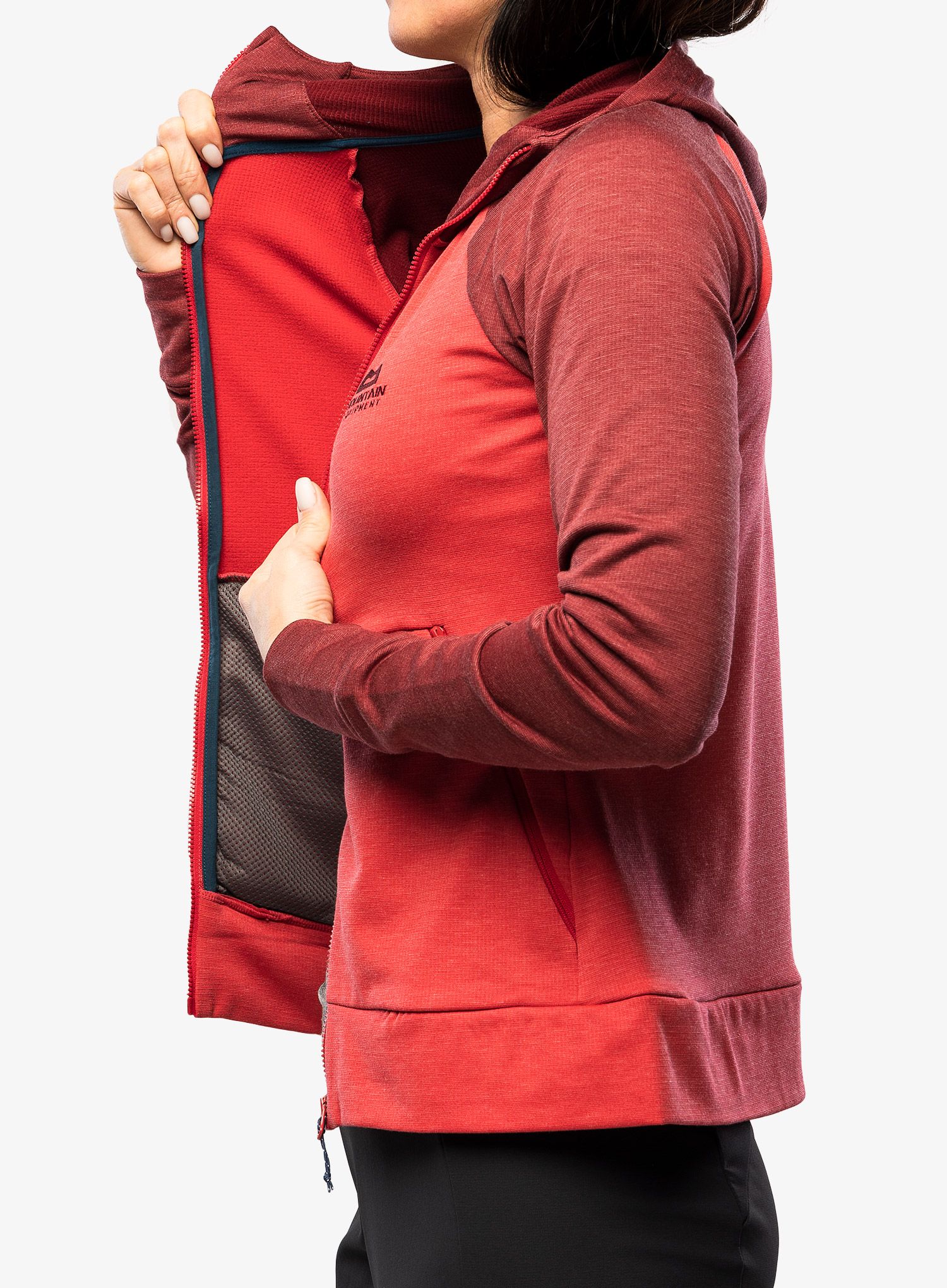 Dámská mikina na lezení Mountain Equipment Endika Hooded Jacket - capsicum/tibetan red