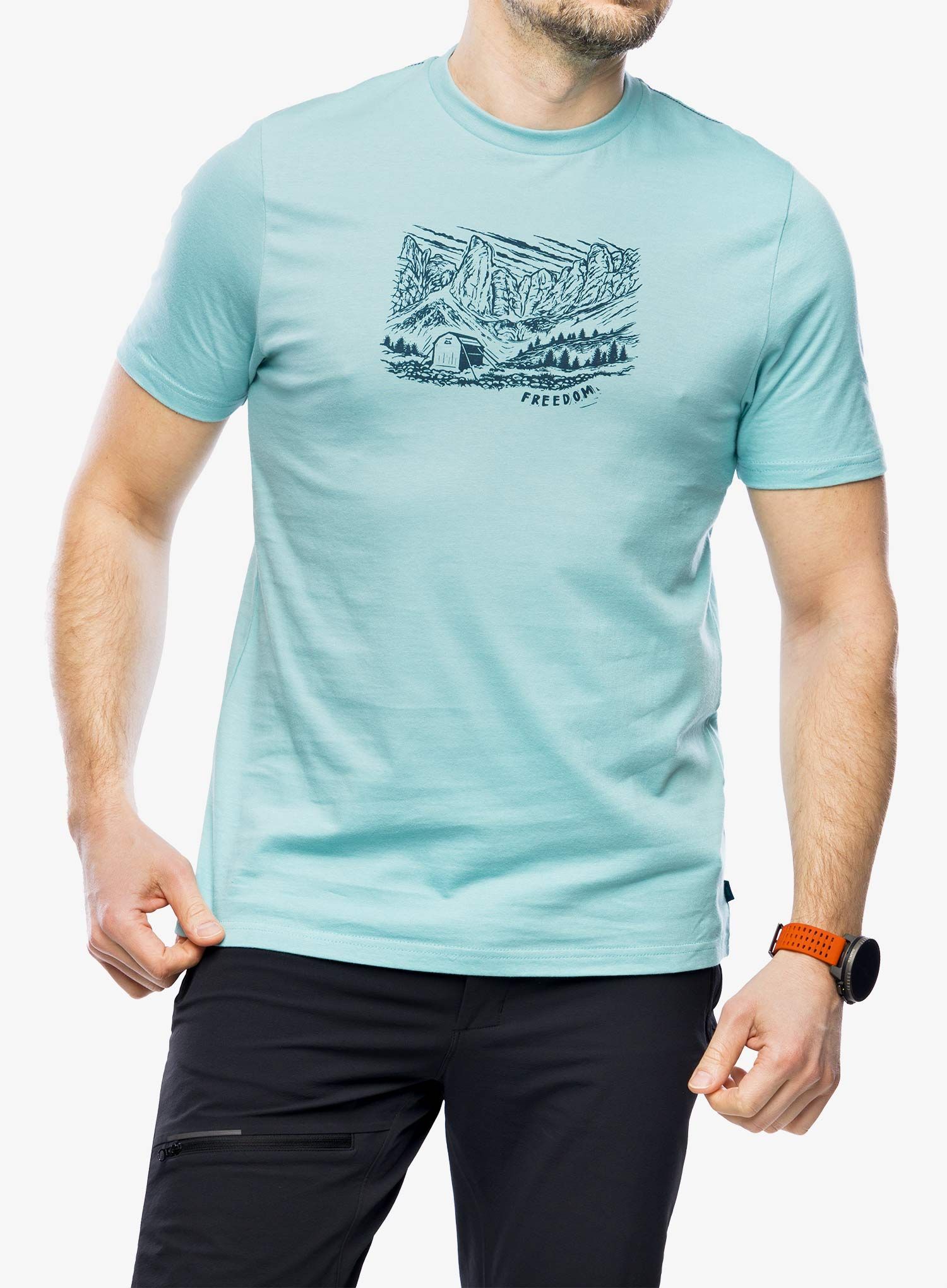 Tričko s potiskem Mountain Equipment Freedom Tee - nile blue