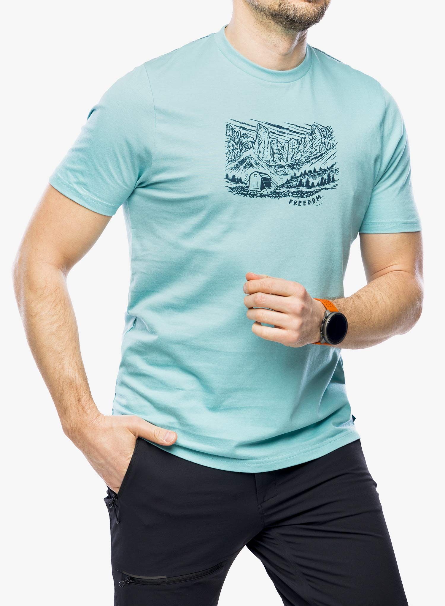 Tričko s potiskem Mountain Equipment Freedom Tee - nile blue