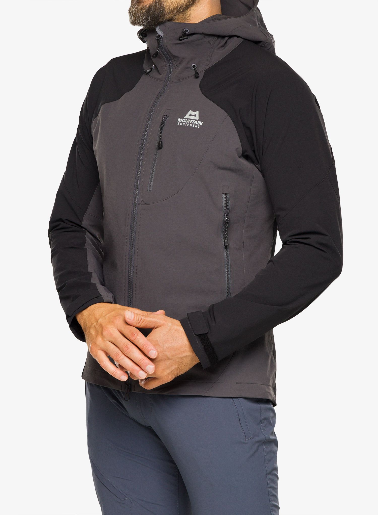 Softshellová bunda Mountain Equipment Frontier Hooded Jacket - anvil grey/black
