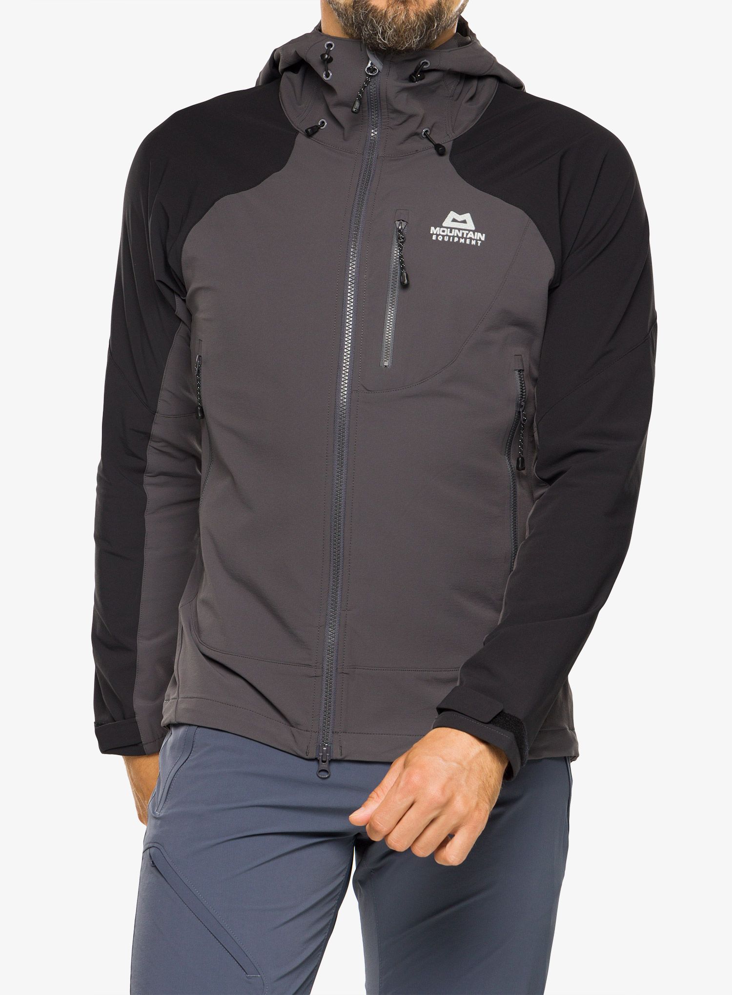 Softshellová bunda Mountain Equipment Frontier Hooded Jacket - anvil grey/black