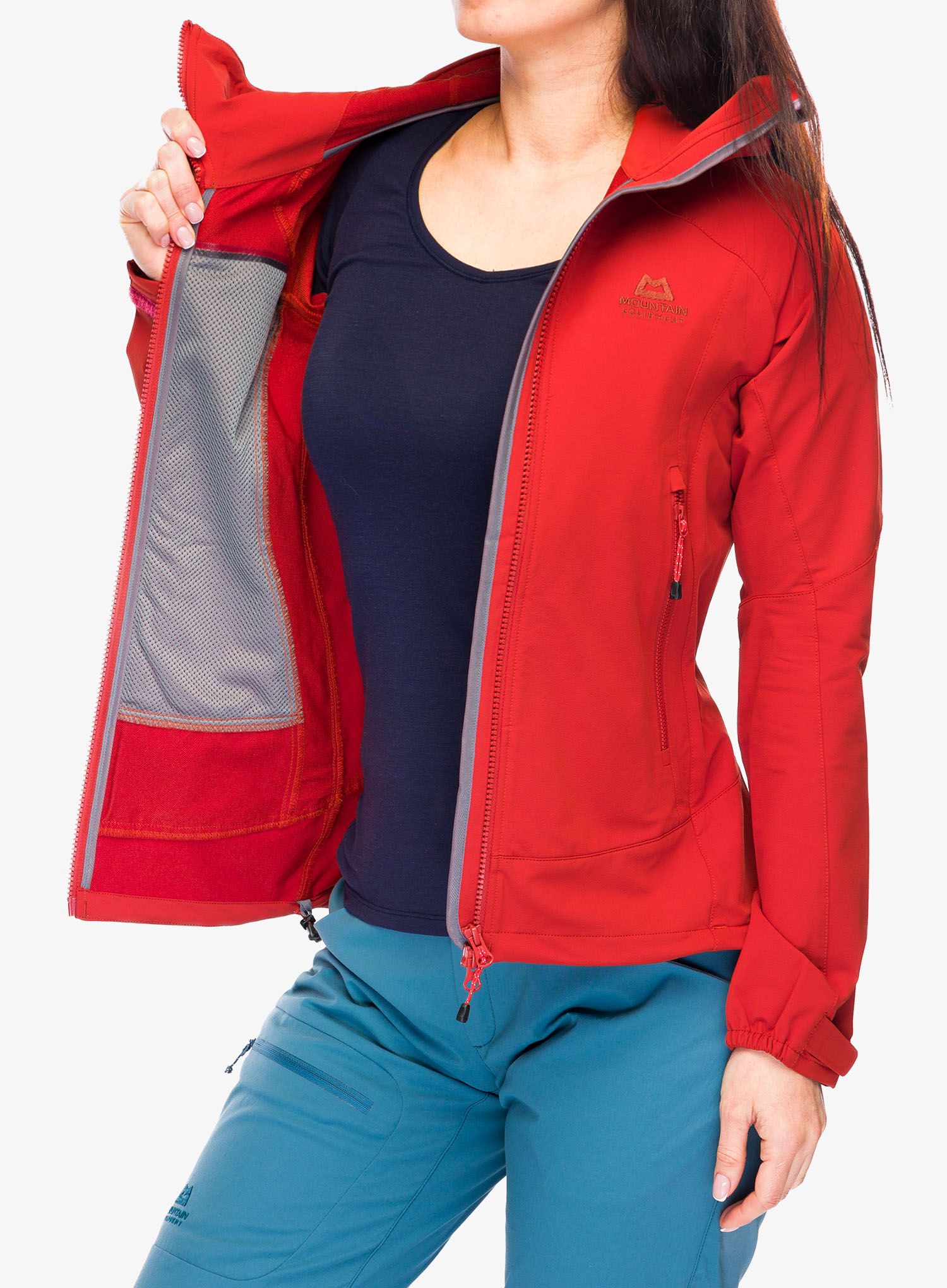 Softshellová bunda dámská Mountain Equipment Frontier Hooded Jacket - atlas red