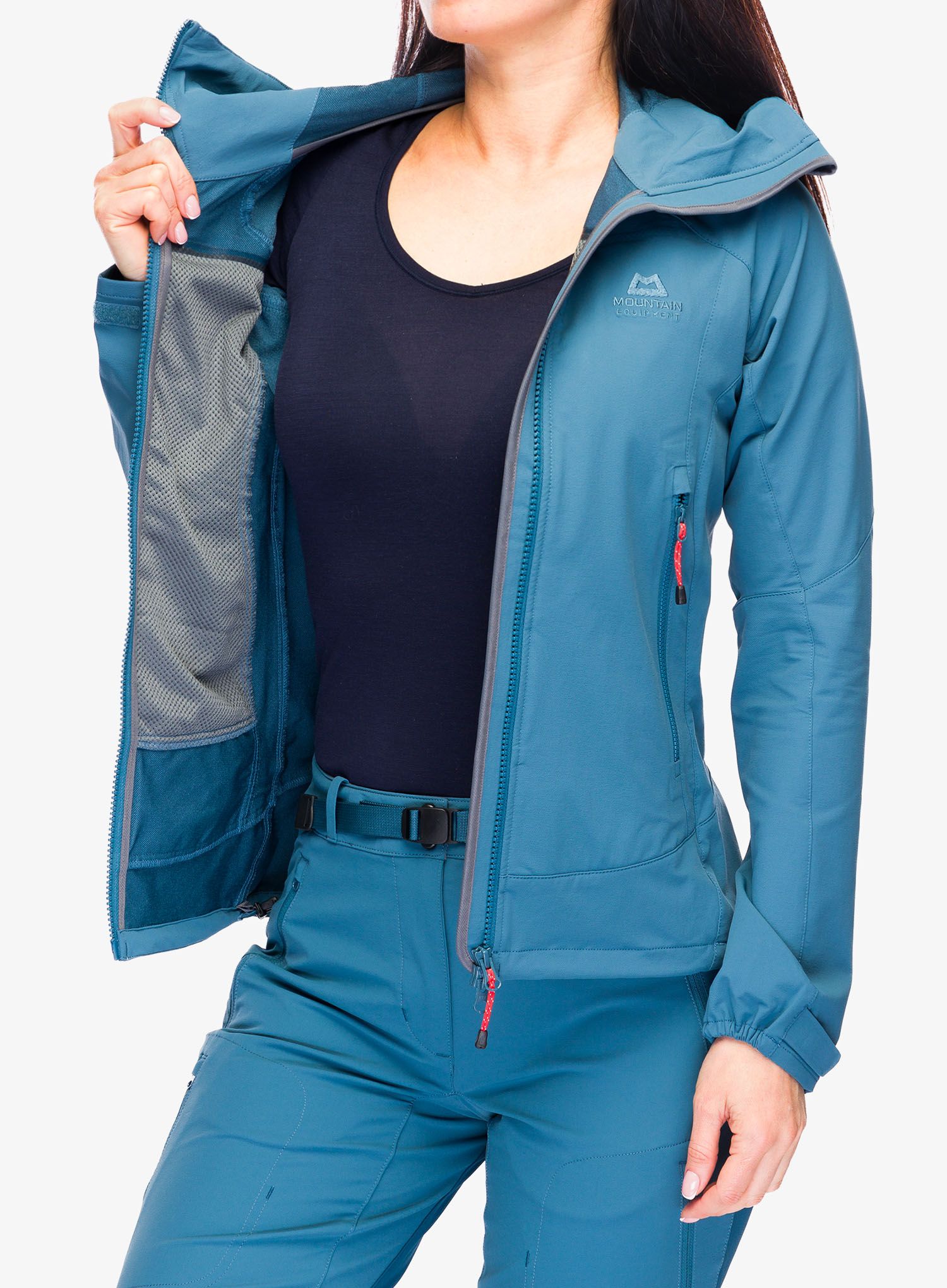 Softshellová bunda dámská Mountain Equipment Frontier Hooded Jacket - indian teal