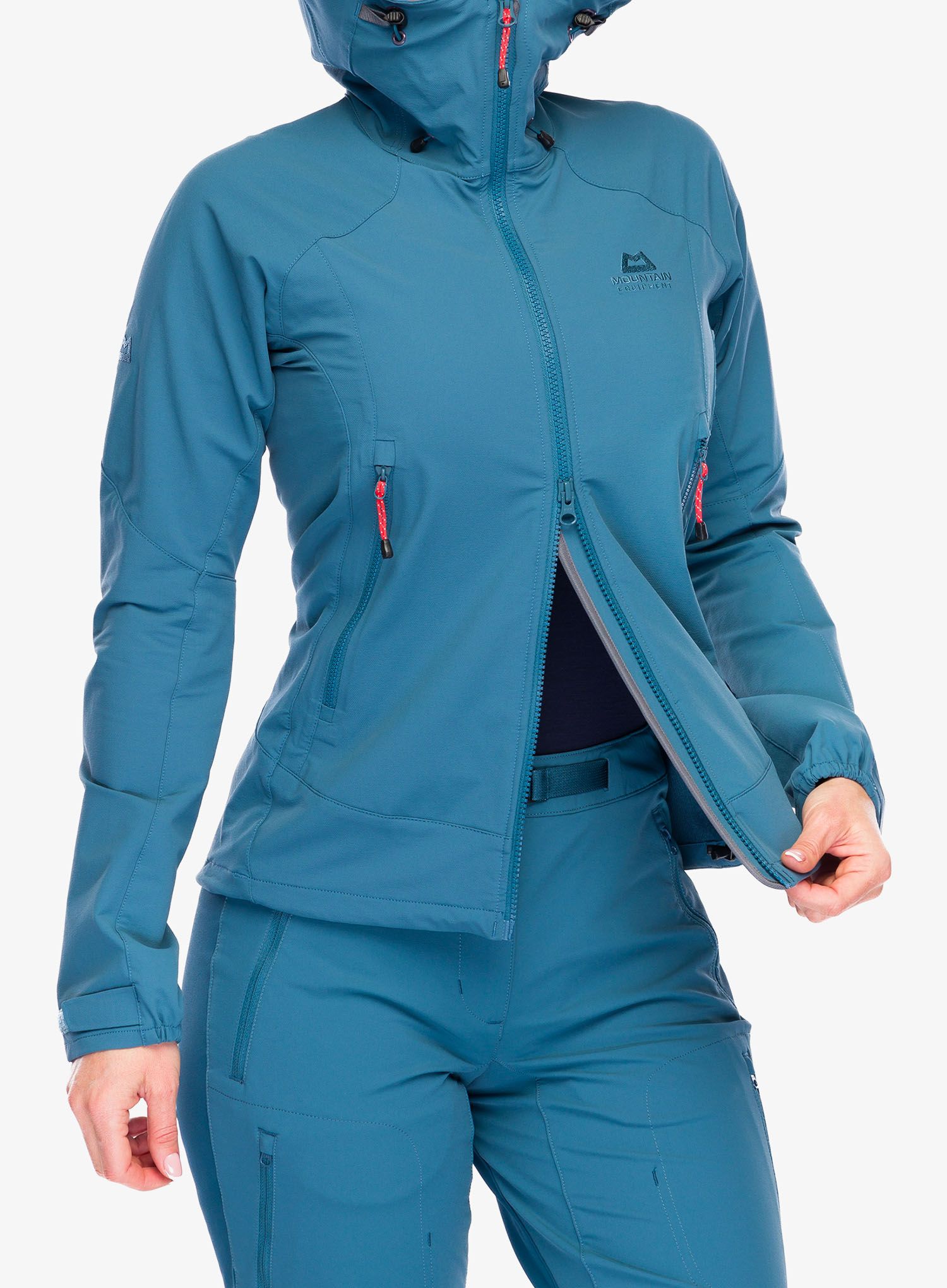 Softshellová bunda dámská Mountain Equipment Frontier Hooded Jacket - indian teal