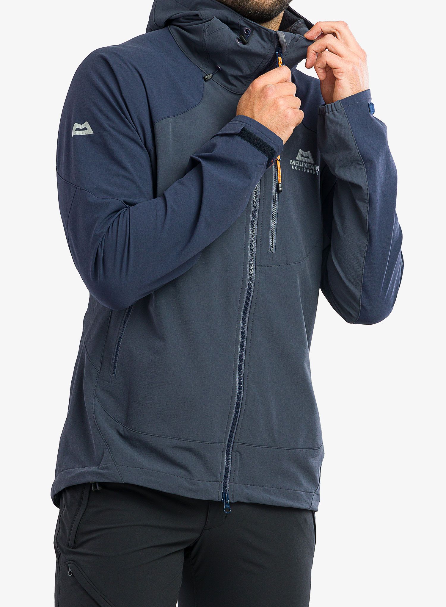 Softshellová bunda Mountain Equipment Frontier Hooded Jacket - ombre blue/cosmos